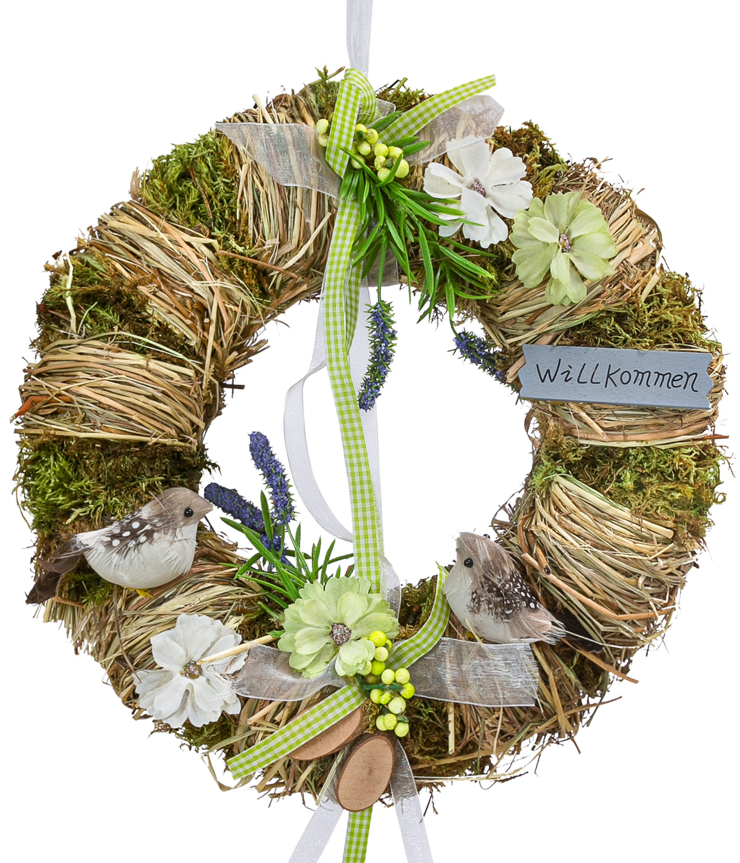 Dehner Dekokranz Türkranz Provence, Ø 28 cm, Höhe 8 cm, beige/grün