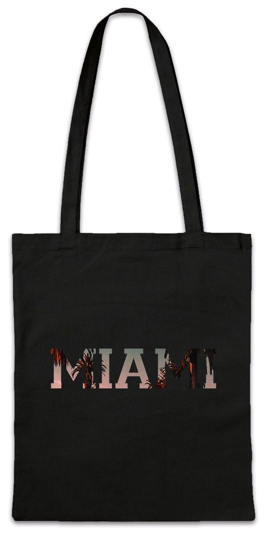 Beuteltasche Miami Stofftasche Florida Beach Skyline Stadt City USA Vice United