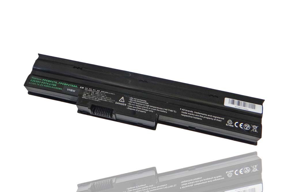 vhbw kompatibel mit Fujitsu-Siemens Lifebook Laptop-Akku (14,8 NH751 Li-Ion 4400 V) mAh