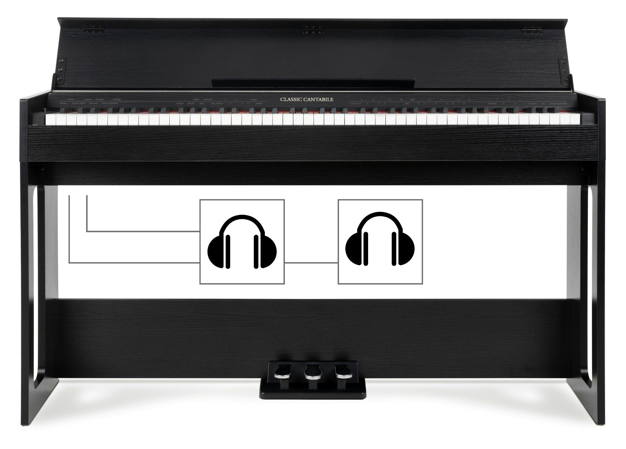 Classic Cantabile Digitalpiano DP-S1 E-Piano - 88 gewichtete Tasten mit Hammermechanik, Anschlagdynamik - 10 Klänge - Slimline-Design