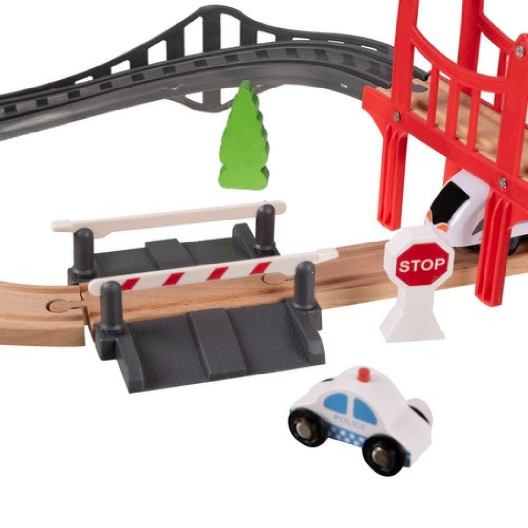KRUZZEL Spielzeugeisenbahn-Set Holzbahn-Set für Kinder umweltfreundlich, günstig online kaufen