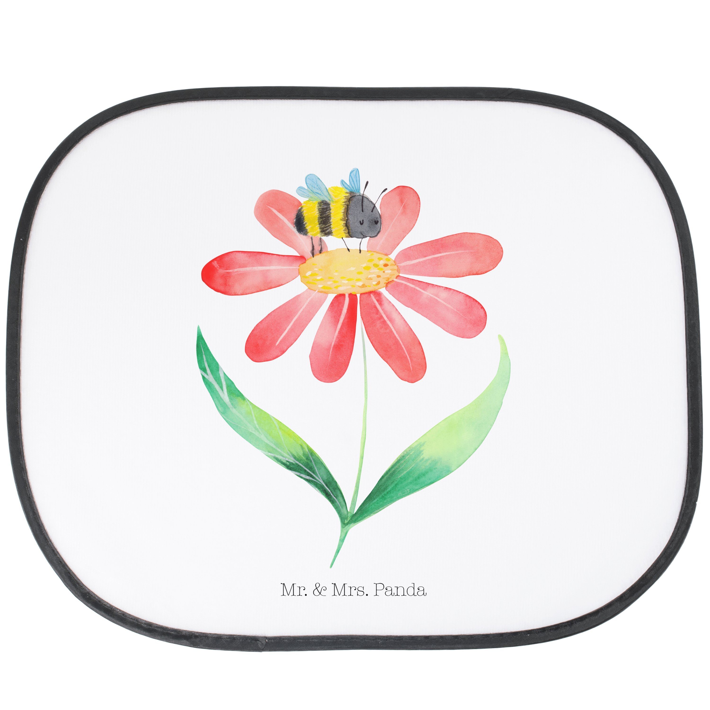 Sonnenschutz Hummel Blume - Weiß - Geschenk, lustige Sprüche, Sonnenschutz Baby, N, Mr. & Mrs. Panda, Seidenmatt