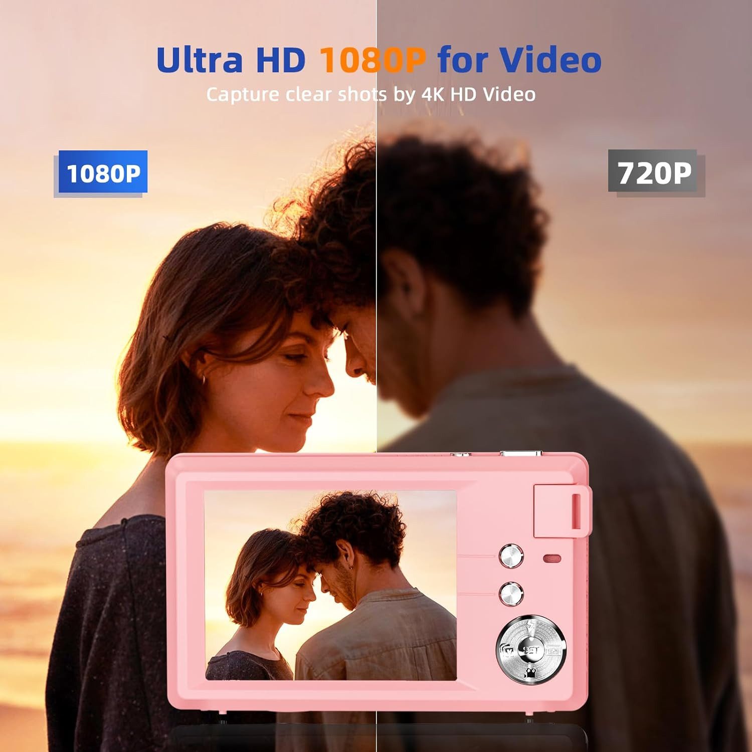 FANNOU Digitalkamera 48MP 1080P FHD Fotokamera Kompaktkamera (inkl. mit Autofokus 16X Digitalzoom Fotoapparat Tragbare, Kompaktkamera mit 32GB SD-Karte für Kinder Teenager Anfänger Geschenk)