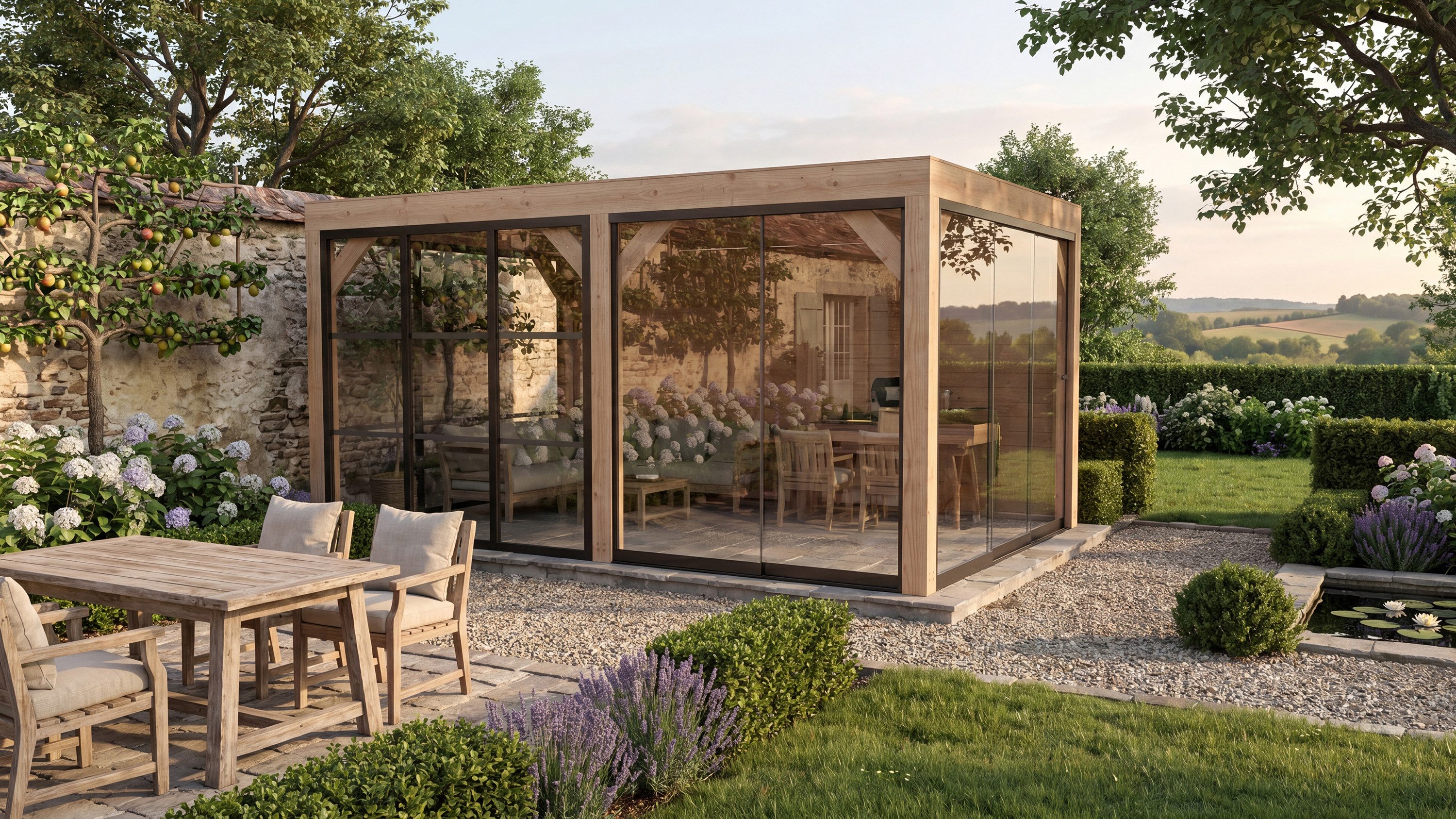 weka Holzpavillon Lumley Lauben-Set Gr. 3.4, mit 4 Seitenteilen, BxTxH: 307x499x245 cm