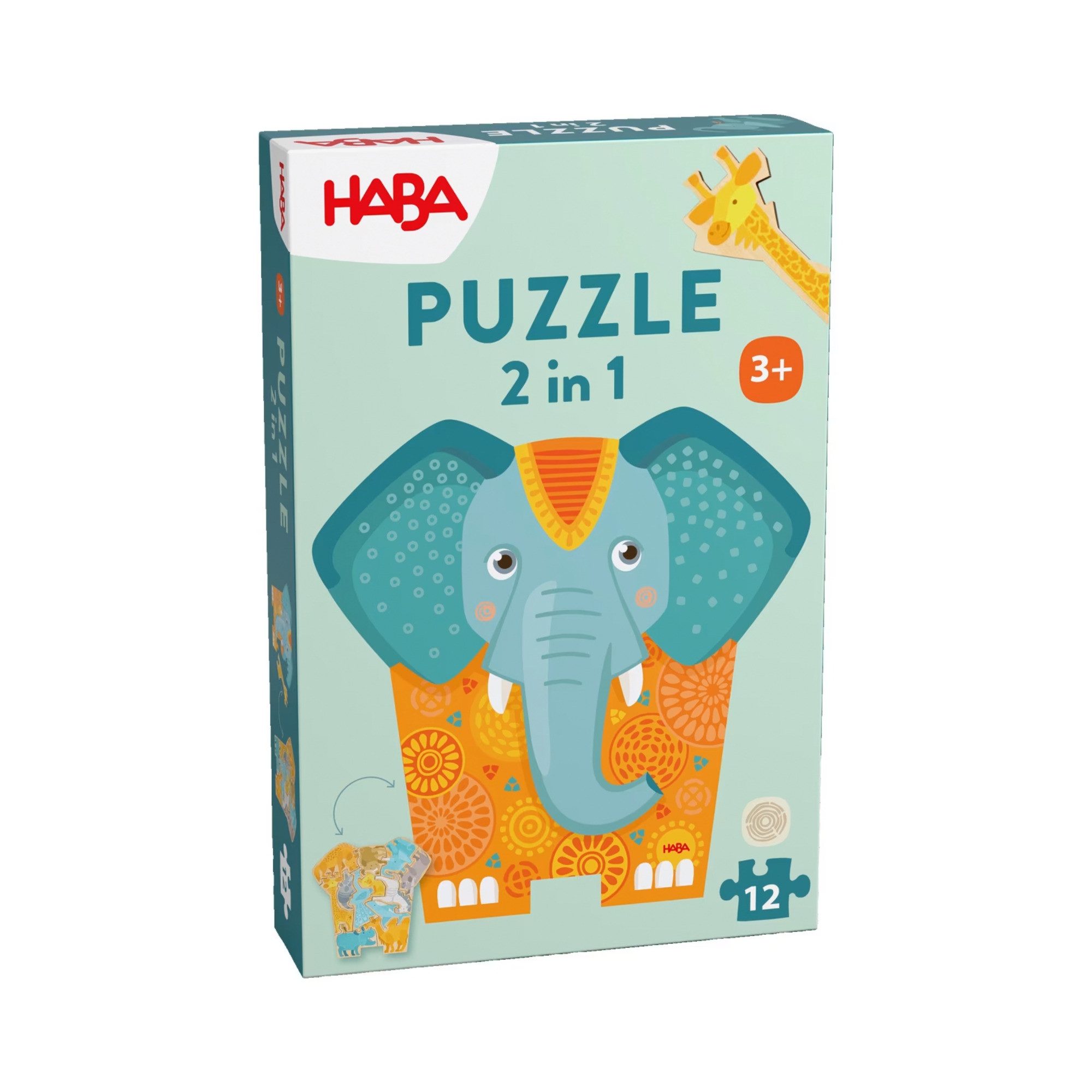 Haba Stapelspielzeug HABA Puzzle 2 in 1 Elefant