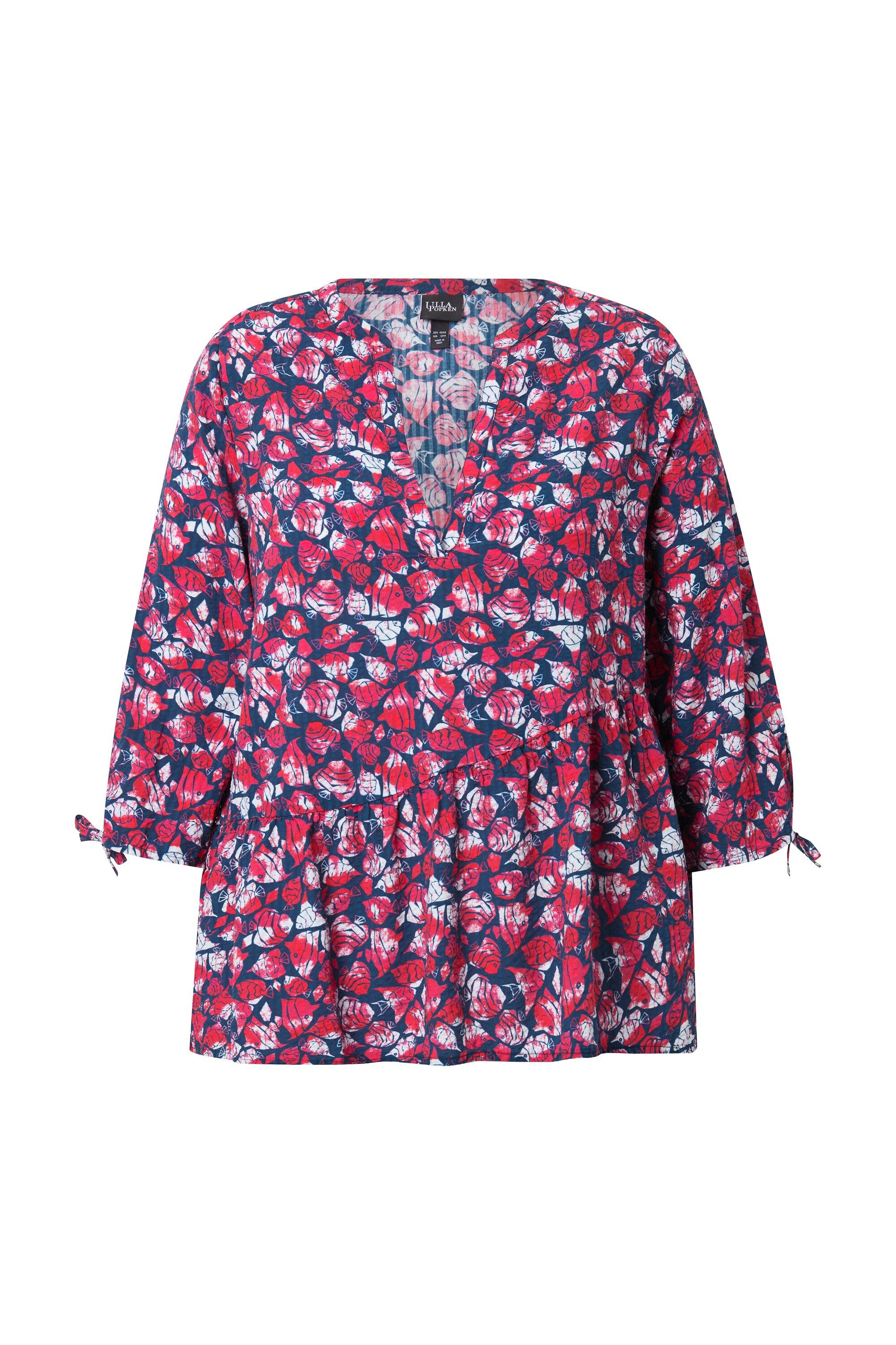 Ulla Popken Tunika Bluse Fische A-Linie günstig online kaufen
