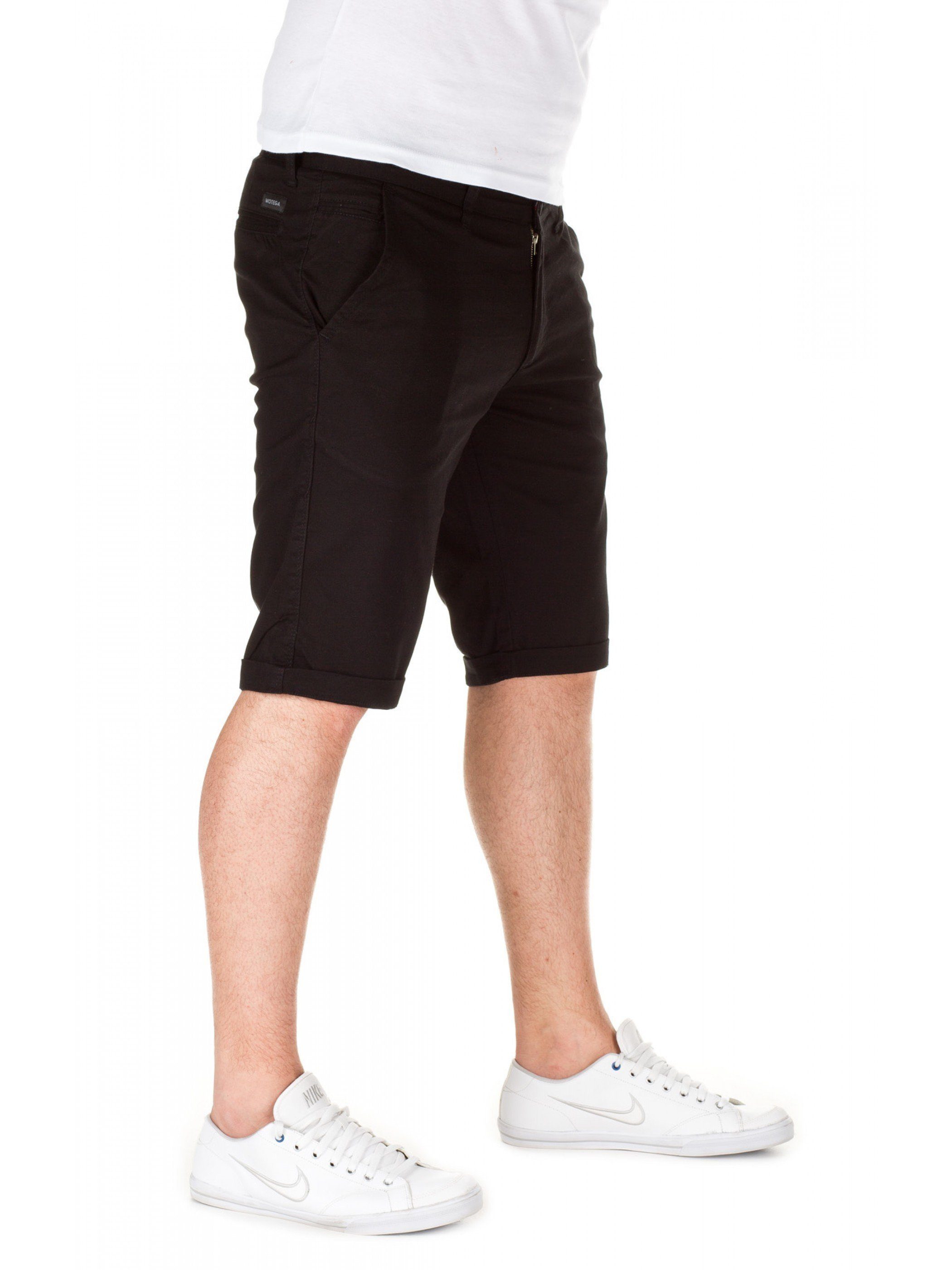 WOTEGA Chino 9500) (black shorts Unifarbe in Kallari Shorts Schwarz