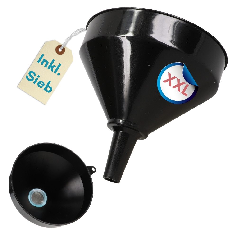 GarPet Öltrichter Trichter groß Sieb Einfülltrichter XXL Auto Öltrichter große Öffnung