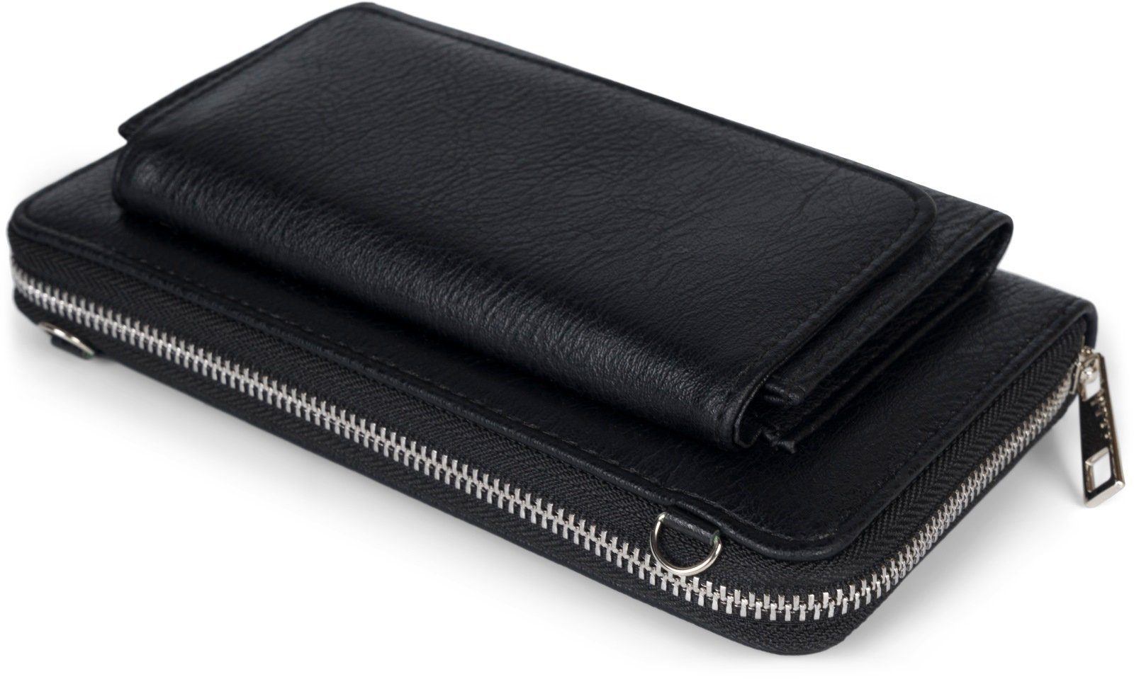 styleBREAKER Smartphonetasche mit Handyfach Schwarz Unifarben Geldbörse (1-tlg)