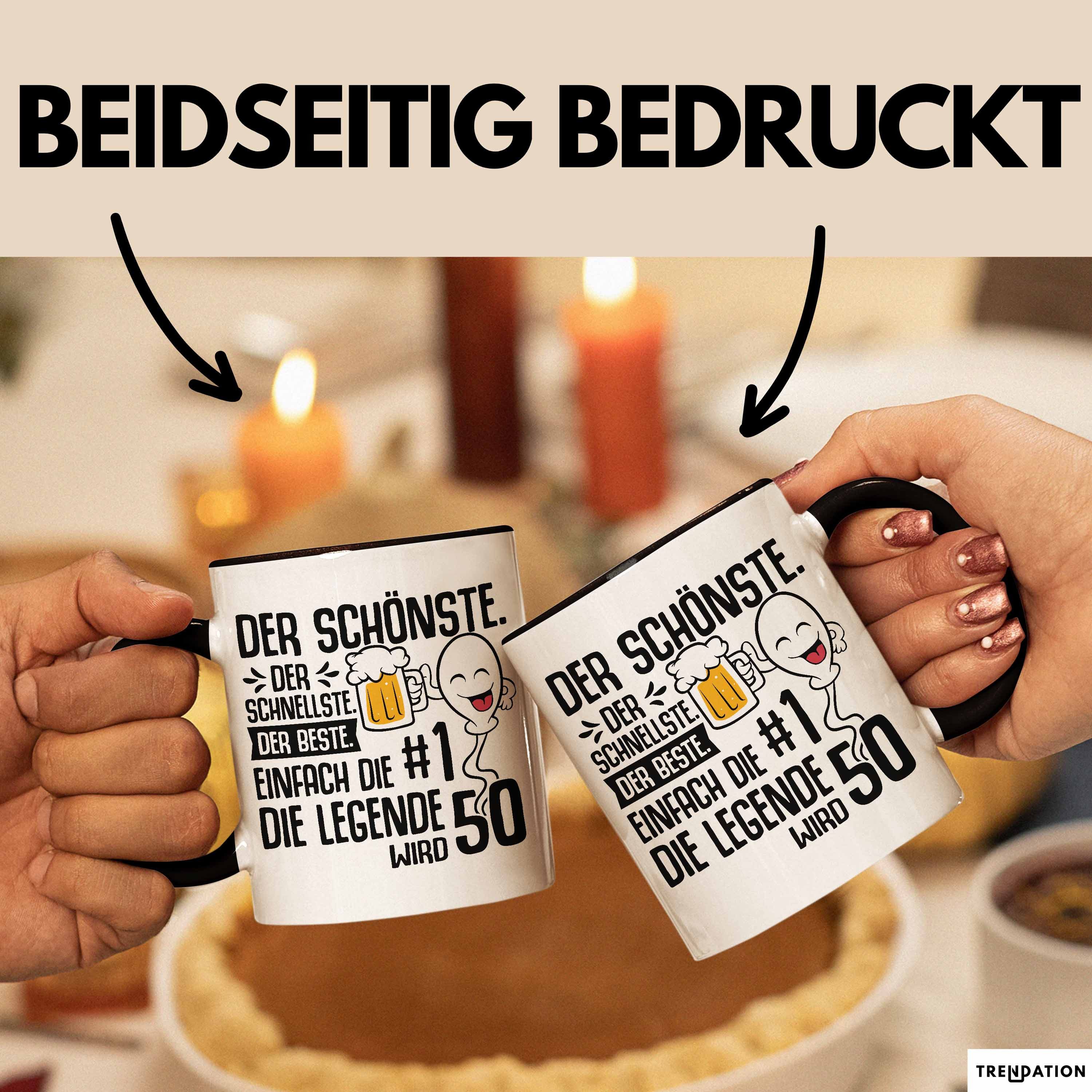 Trendation Tasse 50. Geburtstag Tasse Geschenk Der Schönste Der Schnellste Spermium 50E, Keramik