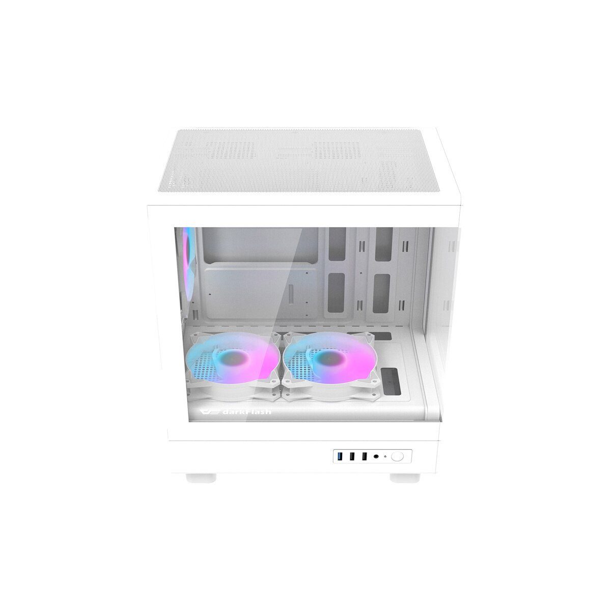 Darkflash PC-Gehäuse Darkflash DB330M PC Gehäuse Micro ATX mit 3 Lüftern Weiß