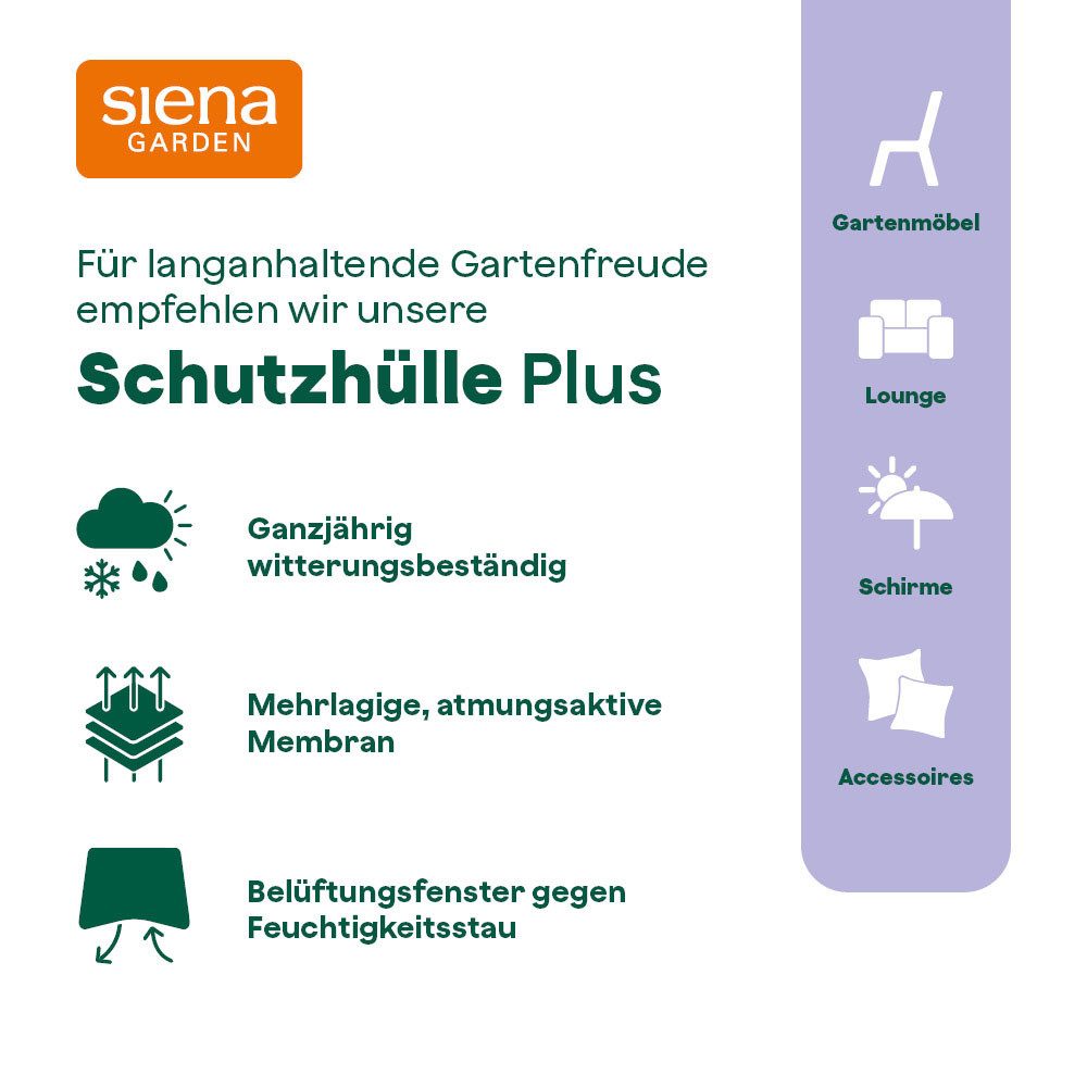 Siena Garden Gartenmöbel-Schutzhülle Bankhülle Plus (1-St), 160 x 75 x H 65/85 cm