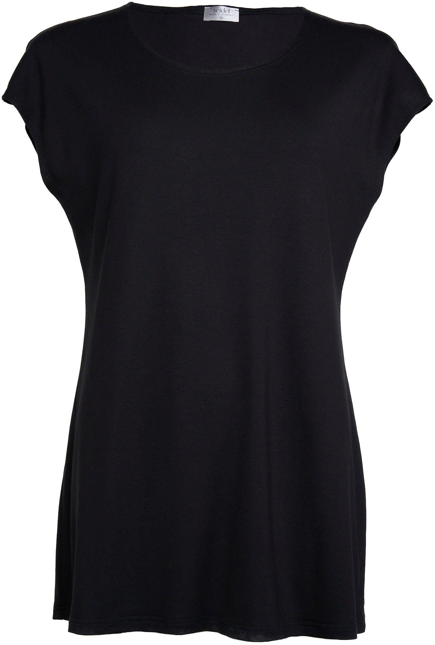 schlichtem in Design schwarz Seidel Longshirt Moden
