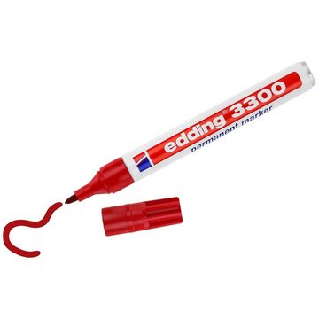 edding Permanentmarker edding 3300 Permanent Marker 4er schwarz, rot, grün, blau 1-5mm (1er P