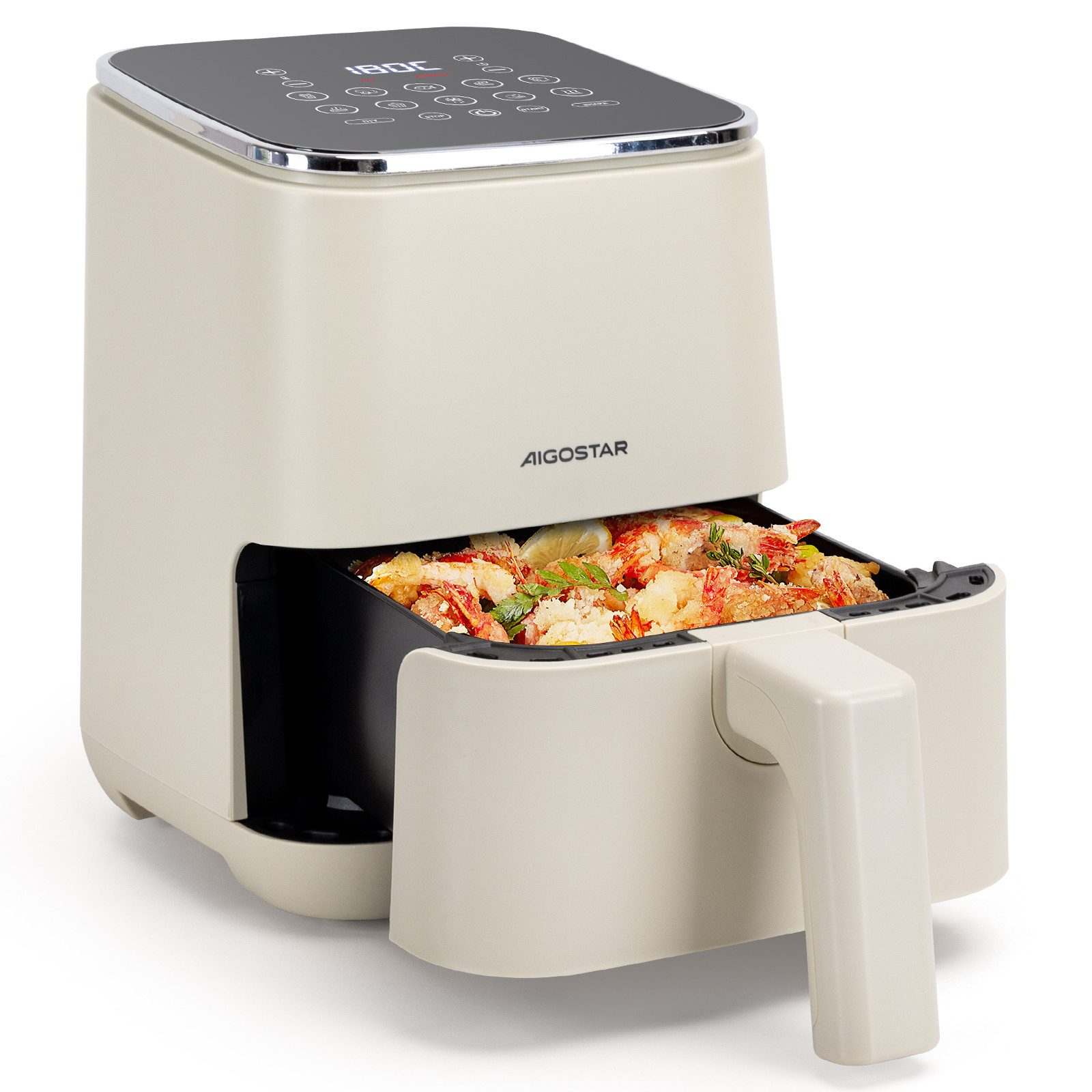Aigostar Heißluftfritteuse, 1200,00 W, herausnehmbarer Antihaft-Rost, leicht zu reinigen, BPA-frei
