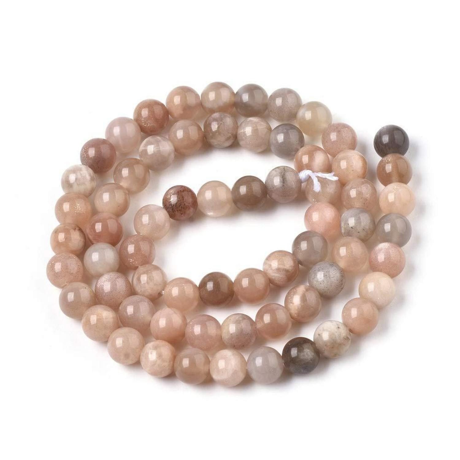LuxusKollektion Bastelperlen Edelsteinperlen Sonnenstein 8mm Rund, (1-tlg)