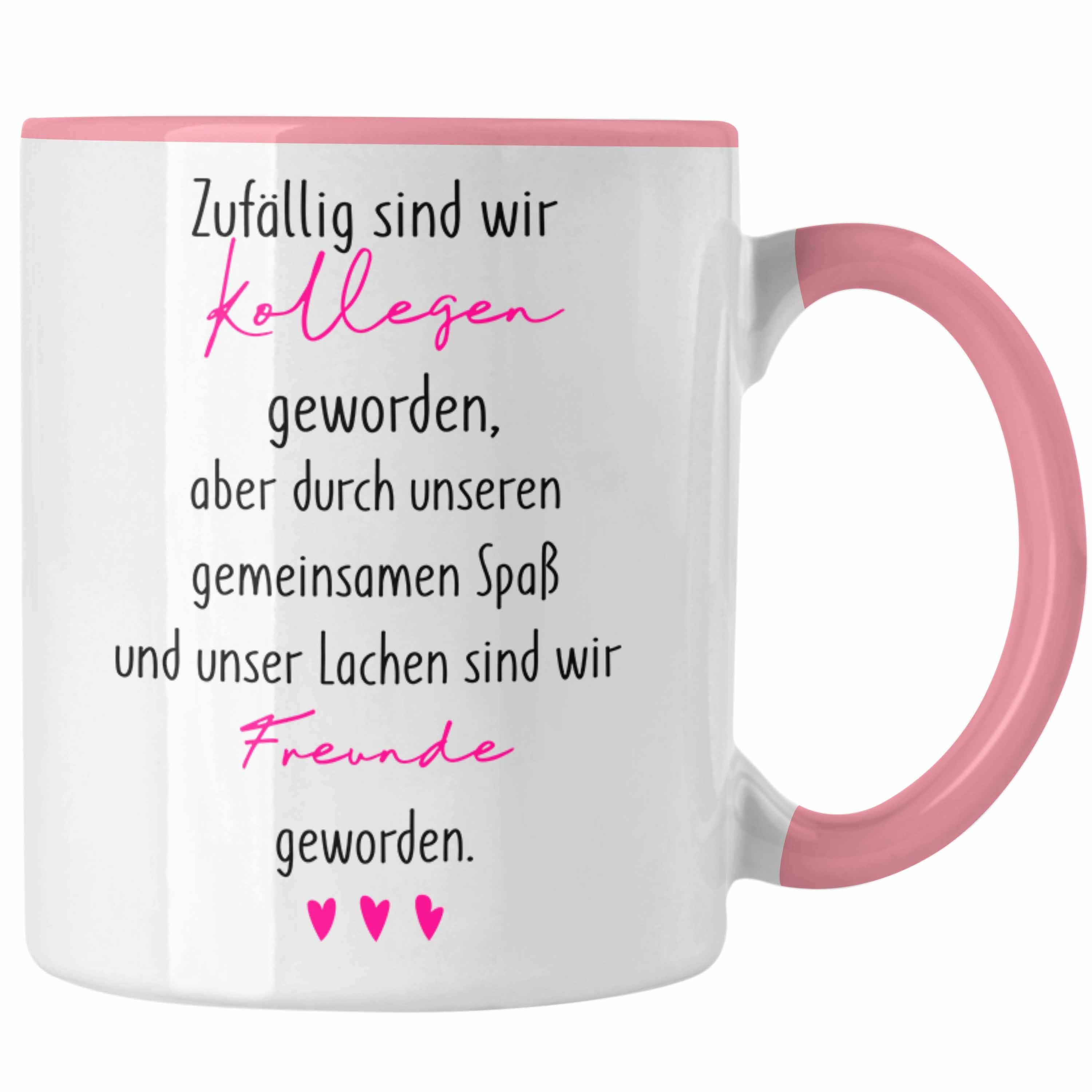 Trendation Tasse Trendation - Kollegen Tasse Geschenk Wenn Aus Kollegen Freunde Werden Rosa