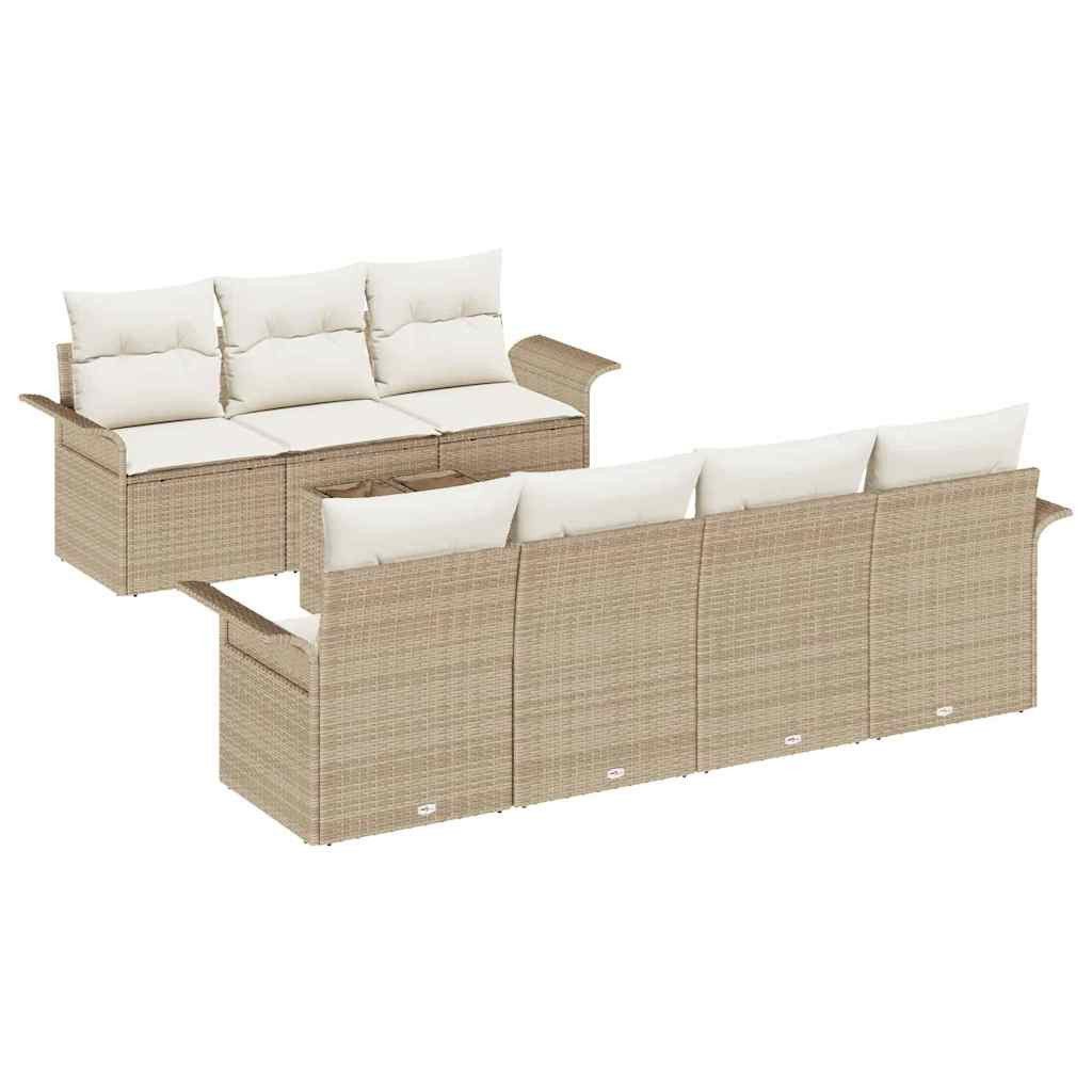vidaXL Loungesofa Garten-Sofa-Set 8 pcs Beige und Creme 55 x 55 x 37 cm, 8 Teile