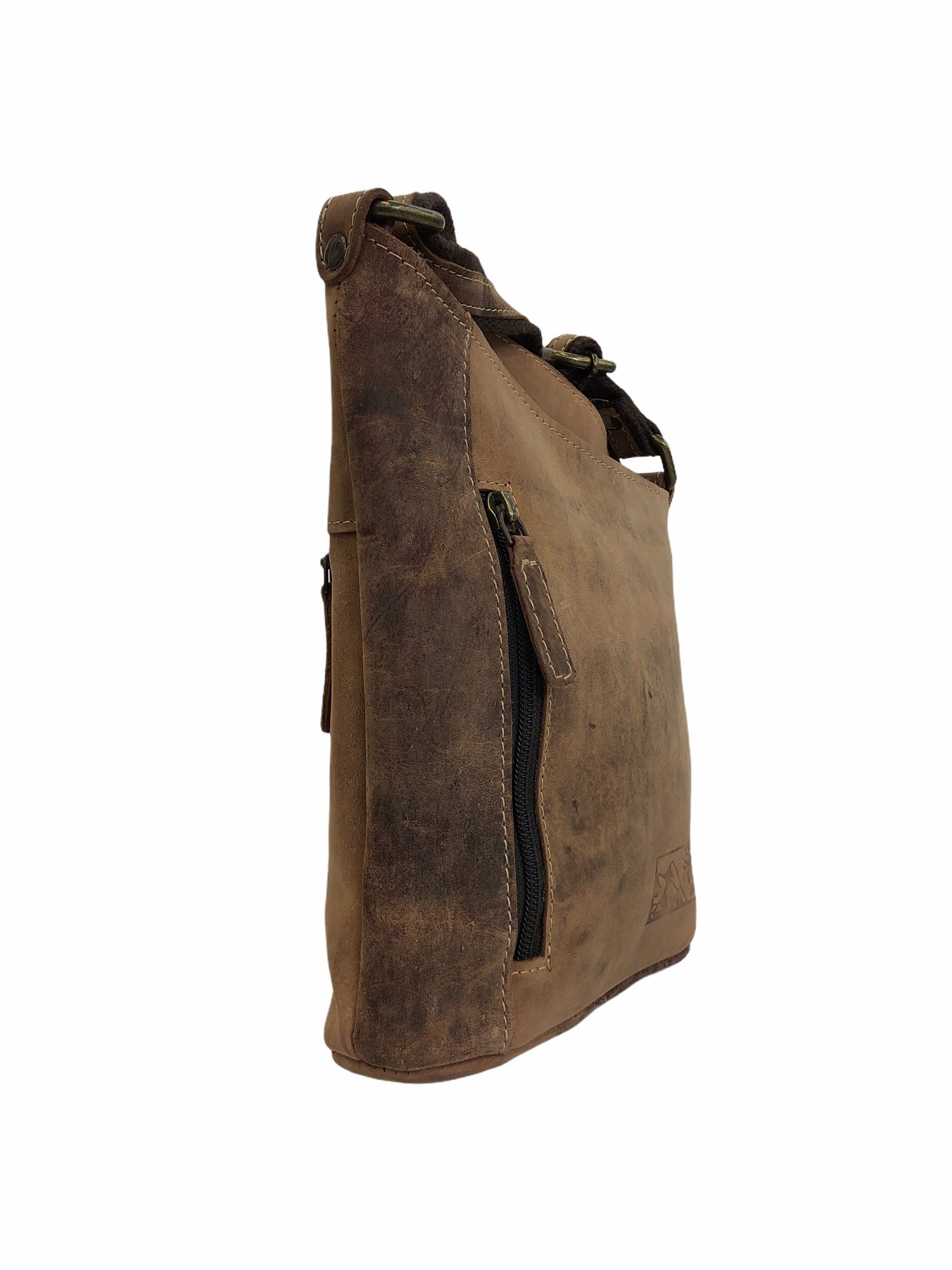 Bayern Bag Handtasche B1594, Ledertasche Umhängetasche Crossbody Bag