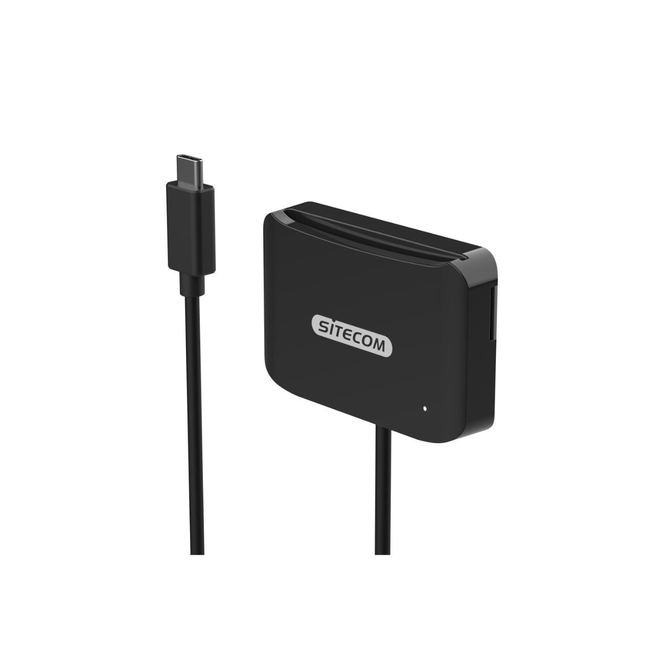 Sitecom Personalausweisleser MD-1002, USB-C-Ausweisleser mit eID-Unterstützung und MicroSD-Kartensteckplatz