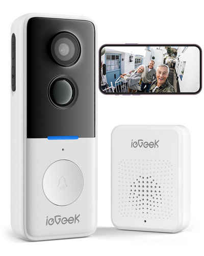 ieGeek Video Türklingel mit Kamera Kabellos WLAN Video Doorbell Akku mit Gong Smart Home Türklingel (Außenbereich, Aussen, Drinnen, 1080P HD Kabellose funkklingel mit Kamera mit Klingeltönen, Nachtsicht, Batteriebetrieben, PIR Personenerkennung, Zwei-Wege-Audio, Unterstützt SD & Cloud-Speicher)