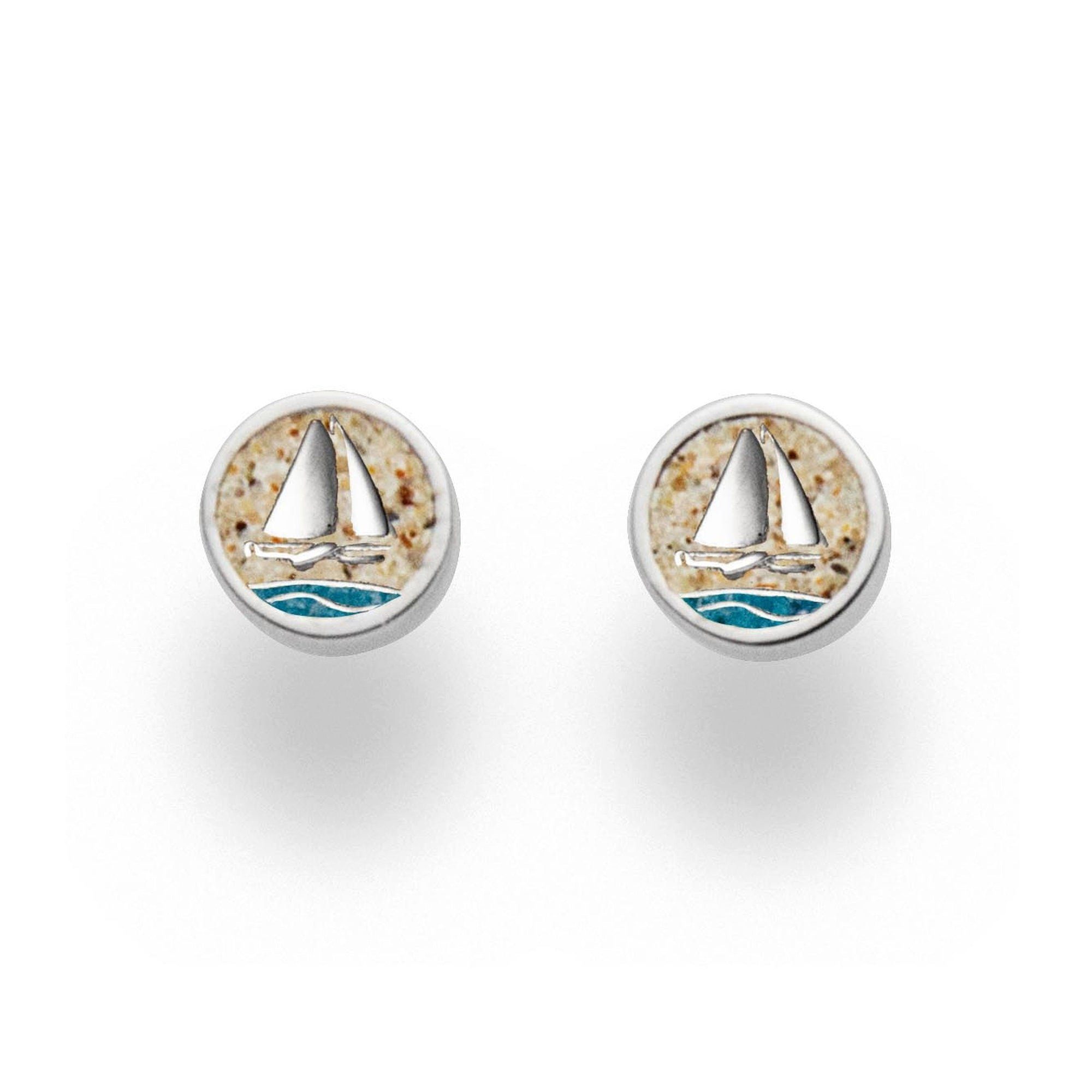 DUR Ohrring-Set DUR Schmuck: Ohrringe, Ohrstecker "Ahoi" mit Strandsand und blauem Ste
