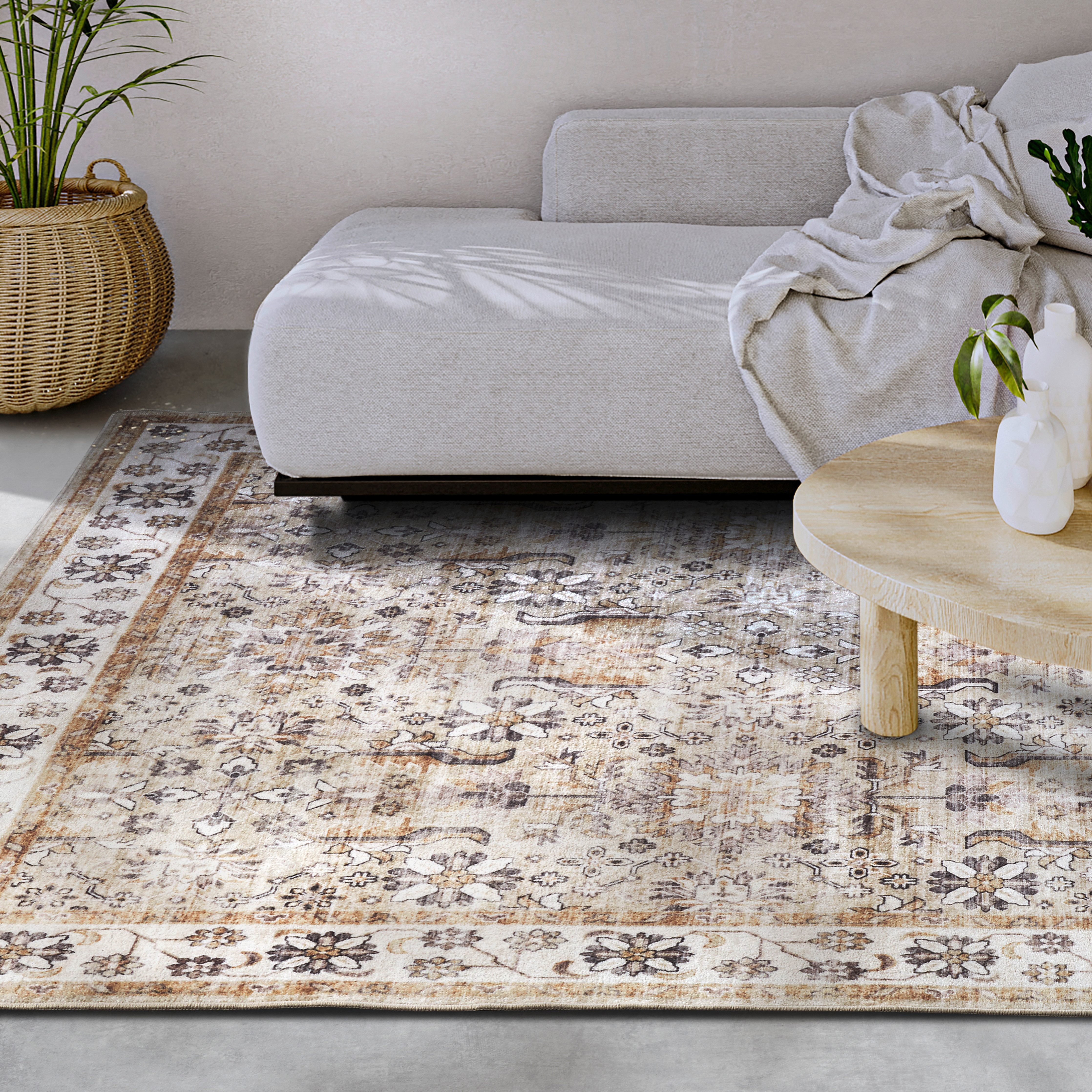 ELLE DECORATION Teppich Saveh, rechteckig, Höhe: 5 mm, Kurzflor, Anti Rutsch, Vintage, Klassisch, Wohnzimmer, Flur