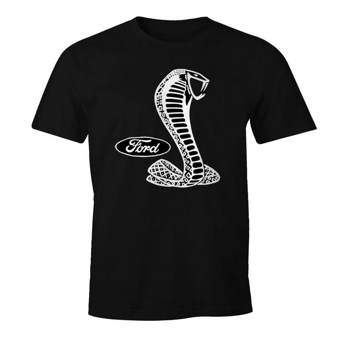 MoonWorks Print-Shirt Herren T-Shirt Ford Cobra Official Moonworks® mit Print