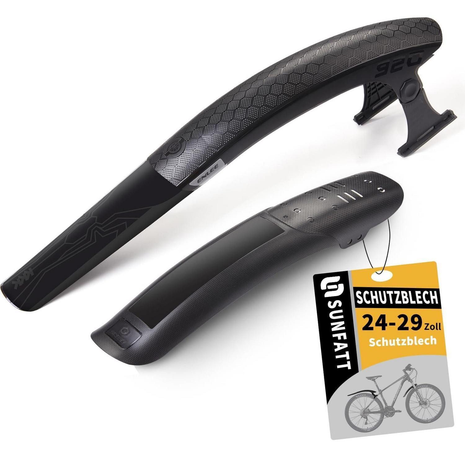 LuxusKollektion Schutzblech Fahrrad Schutzblech Set MTB Bohrungsfrei Vorne Hinten Schwarz (1 St)