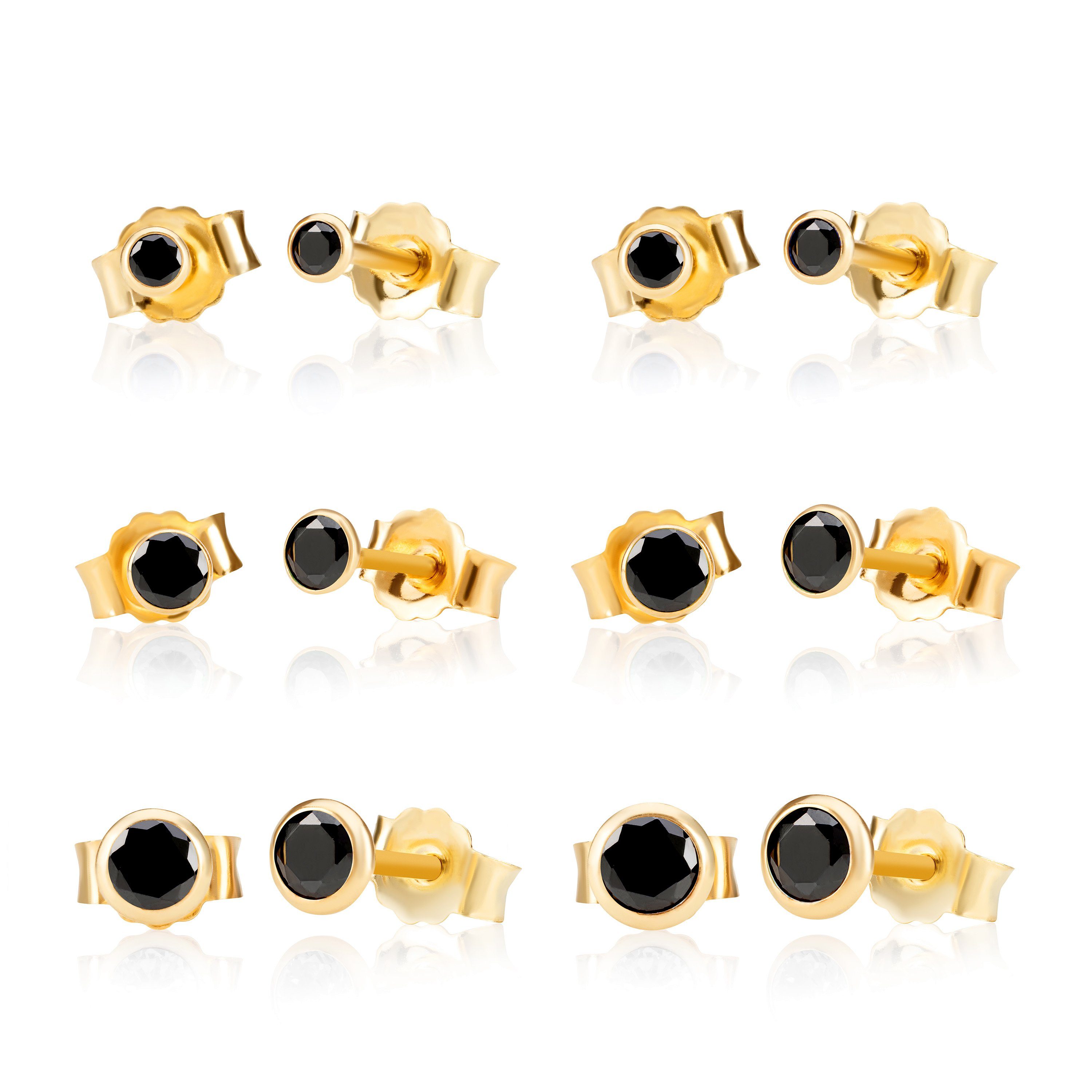 NKlaus Paar Ohrstecker Paar 2,0mm 585 Gelb Gold 14 Karat Ohrstecker Zirko ( günstig online kaufen