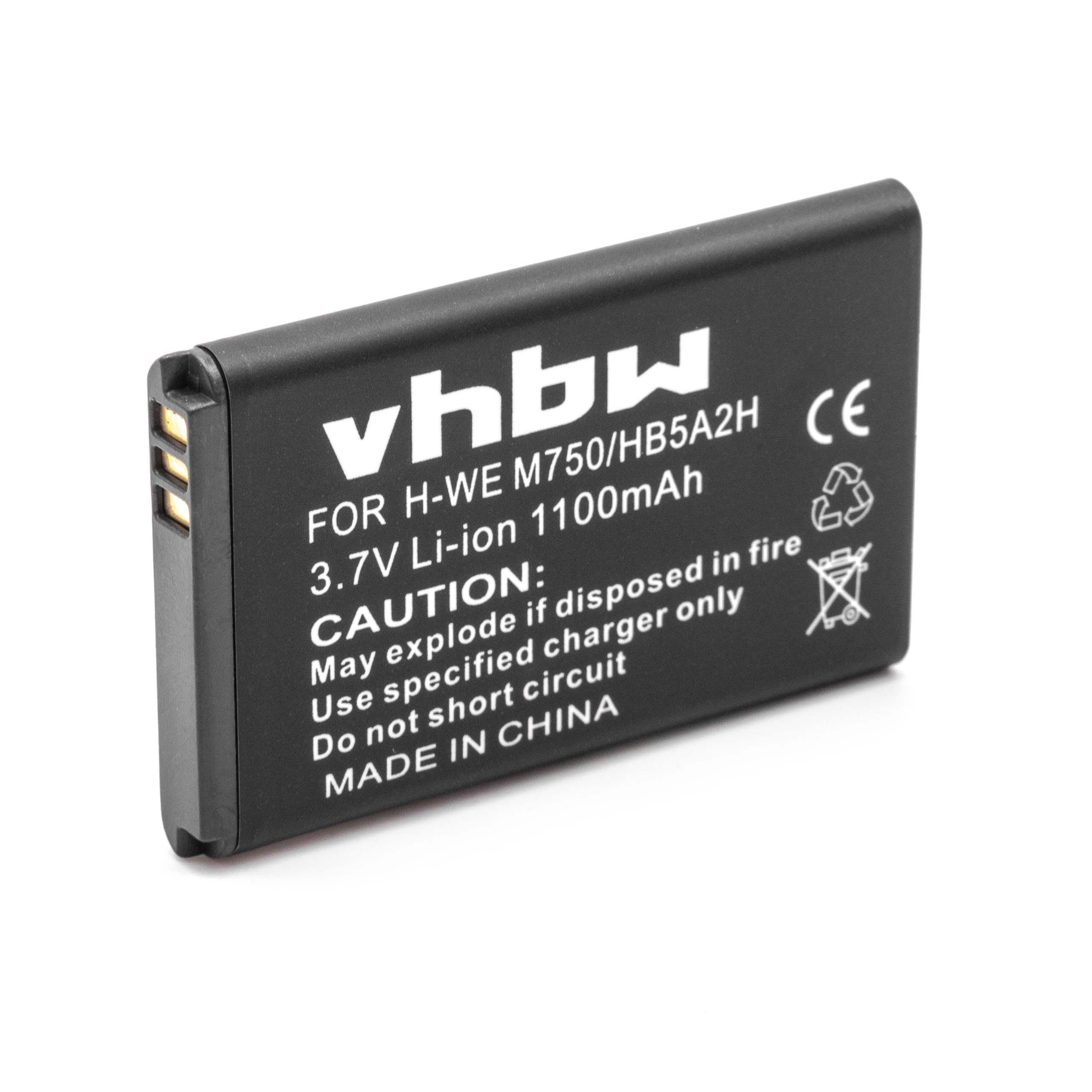 vhbw kompatibel mit Huawei U8500, U7510, U7519, U7520, U8100, U8110 Smartphone-Akku Li-Ion 1100 mAh (3,7 V)
