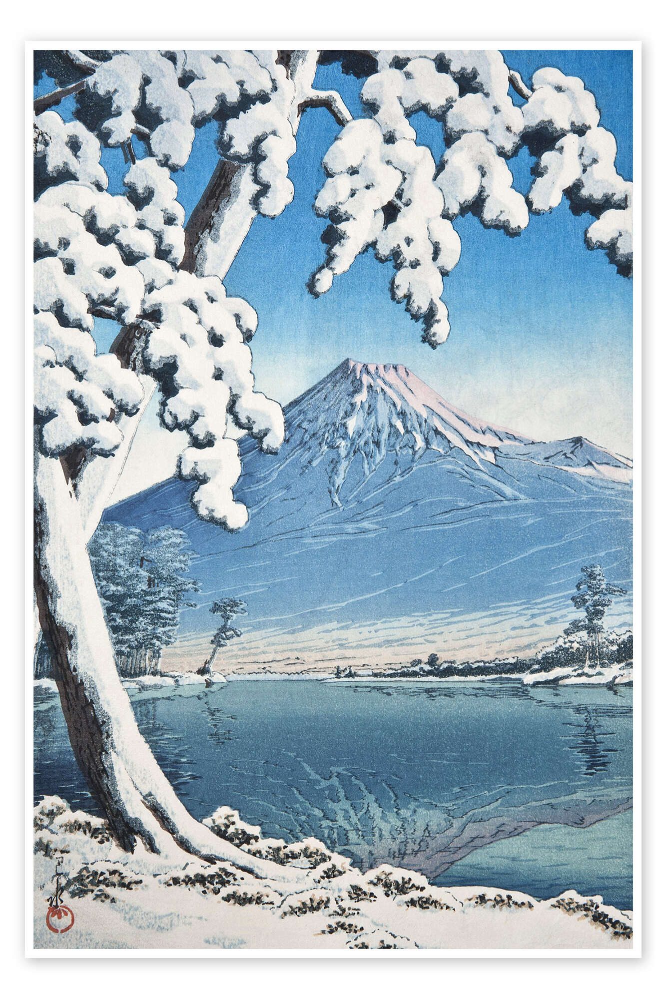 Posterlounge Wandbild Fuji nach dem Schnee in der Tagonoura Bay, Kawase Hasui, erhältlich als Poster, Leinwandbild, Wandsticker oder Acrylglasbild