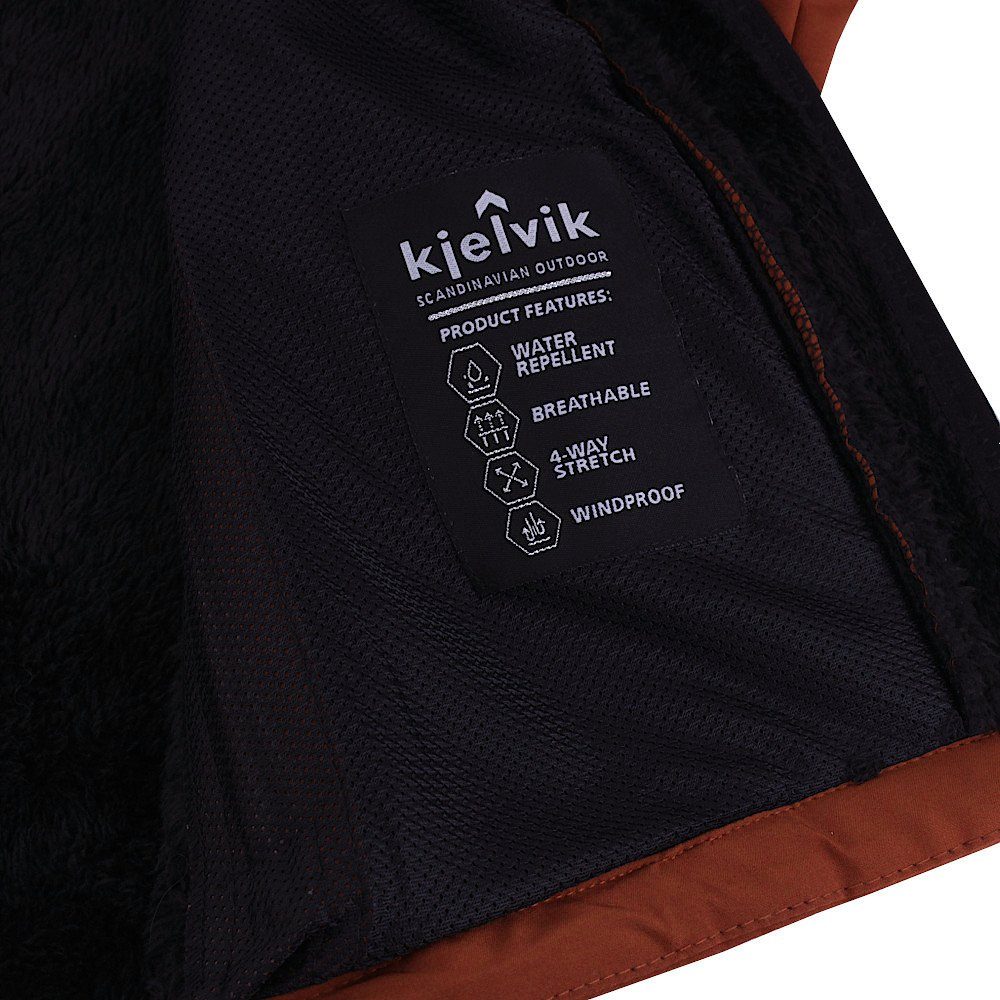 Kjelvik Softshelljacke Outdoor wärmend Fleece mit und Funktionsjacke Wetterschutz, Kapuze, abnehmbarer Polar Wind- Zanne