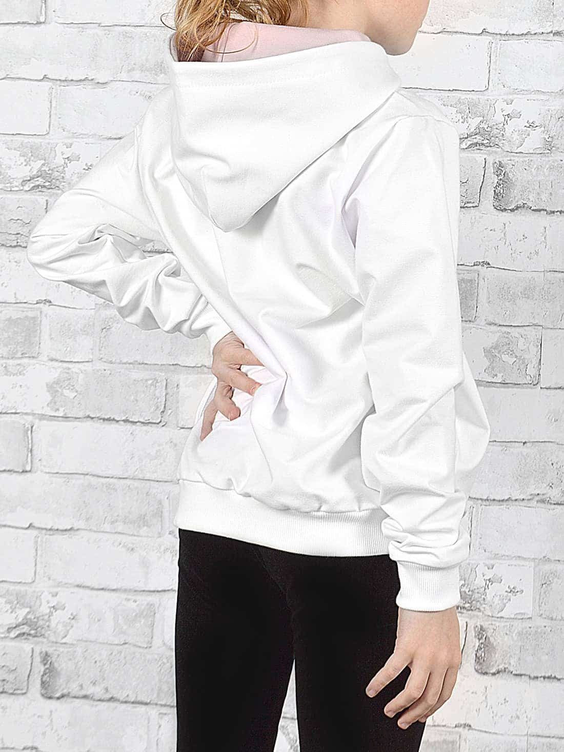 BEZLIT Stars Pullover mit Print (1-tlg) Hoodie Weiß Kapuze Mädchen mit Power