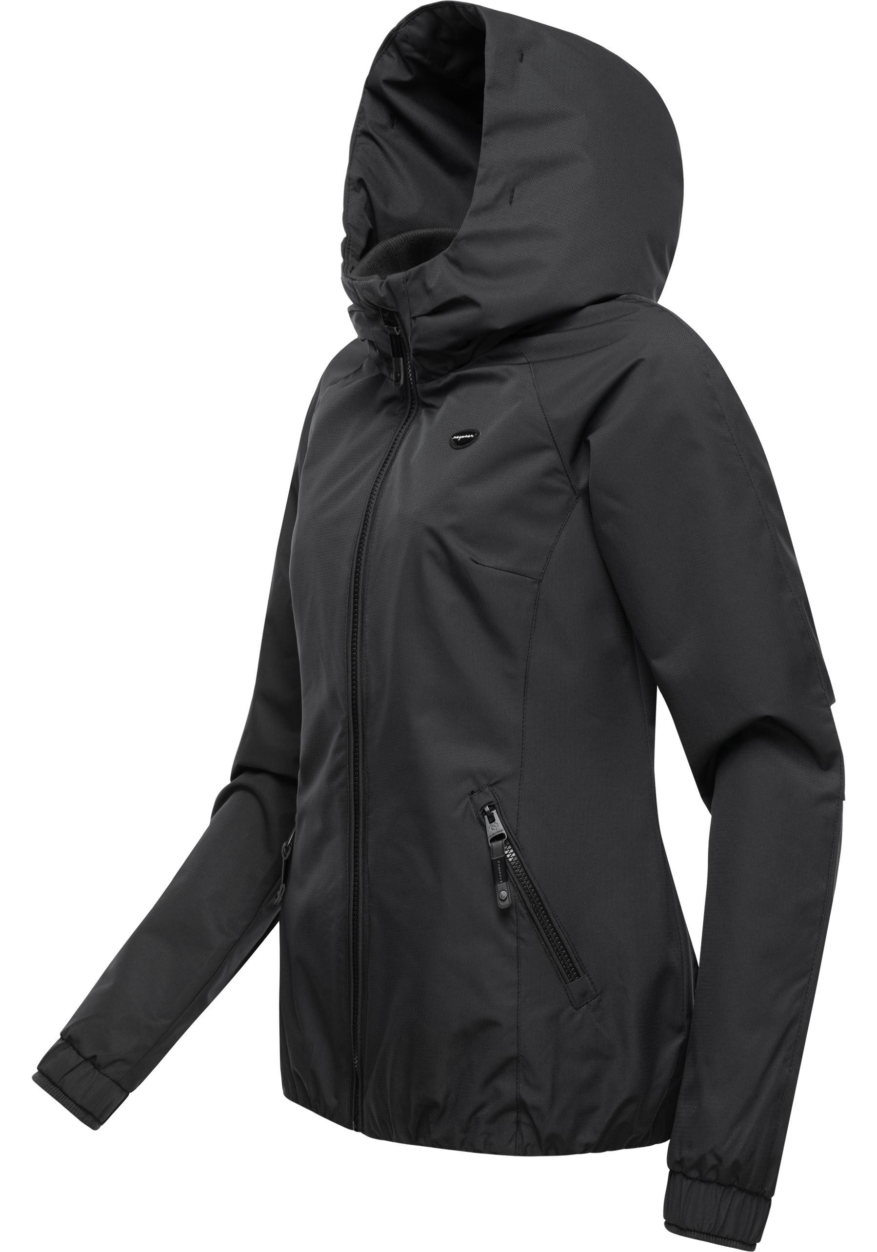 Ragwear Outdoorjacke Dizzie Tech Wasserdichte Damen Übergangsjacke mit großer Kapuze
