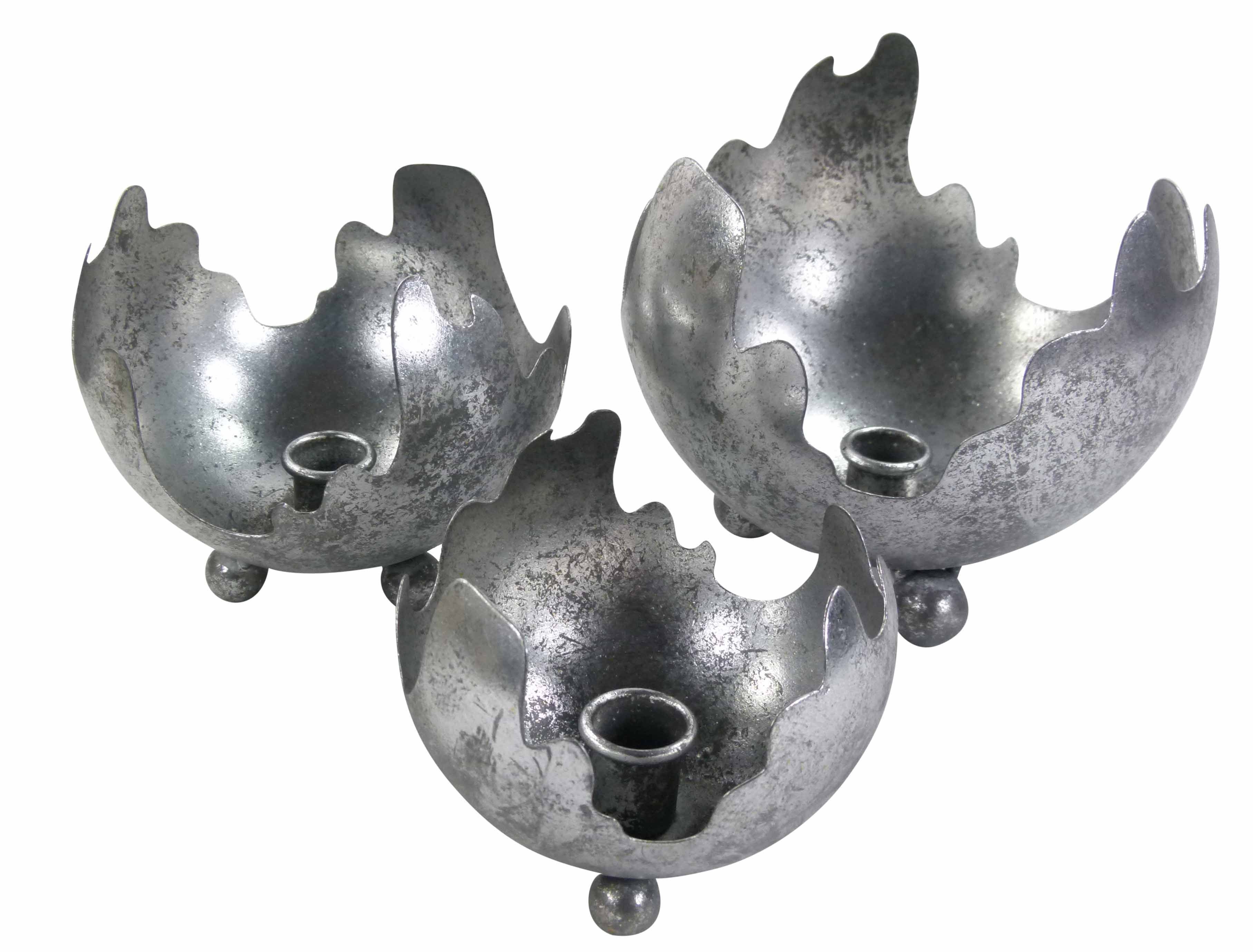 Dekoschale Schale Kerzen Deko-Schale Rund Kerzenhalter Flamme Silber Gold