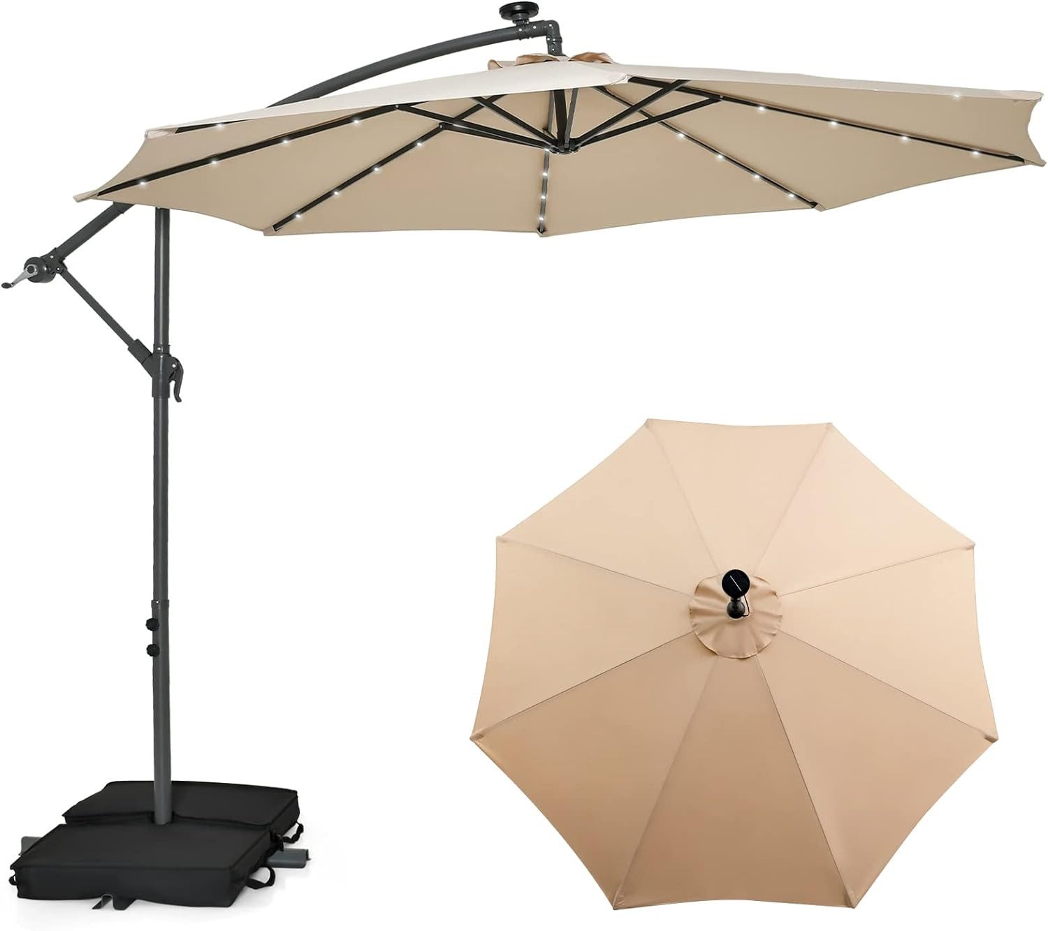 KOMFOTTEU Sonnenschirm Ø 300 cm, mit günstig online kaufen