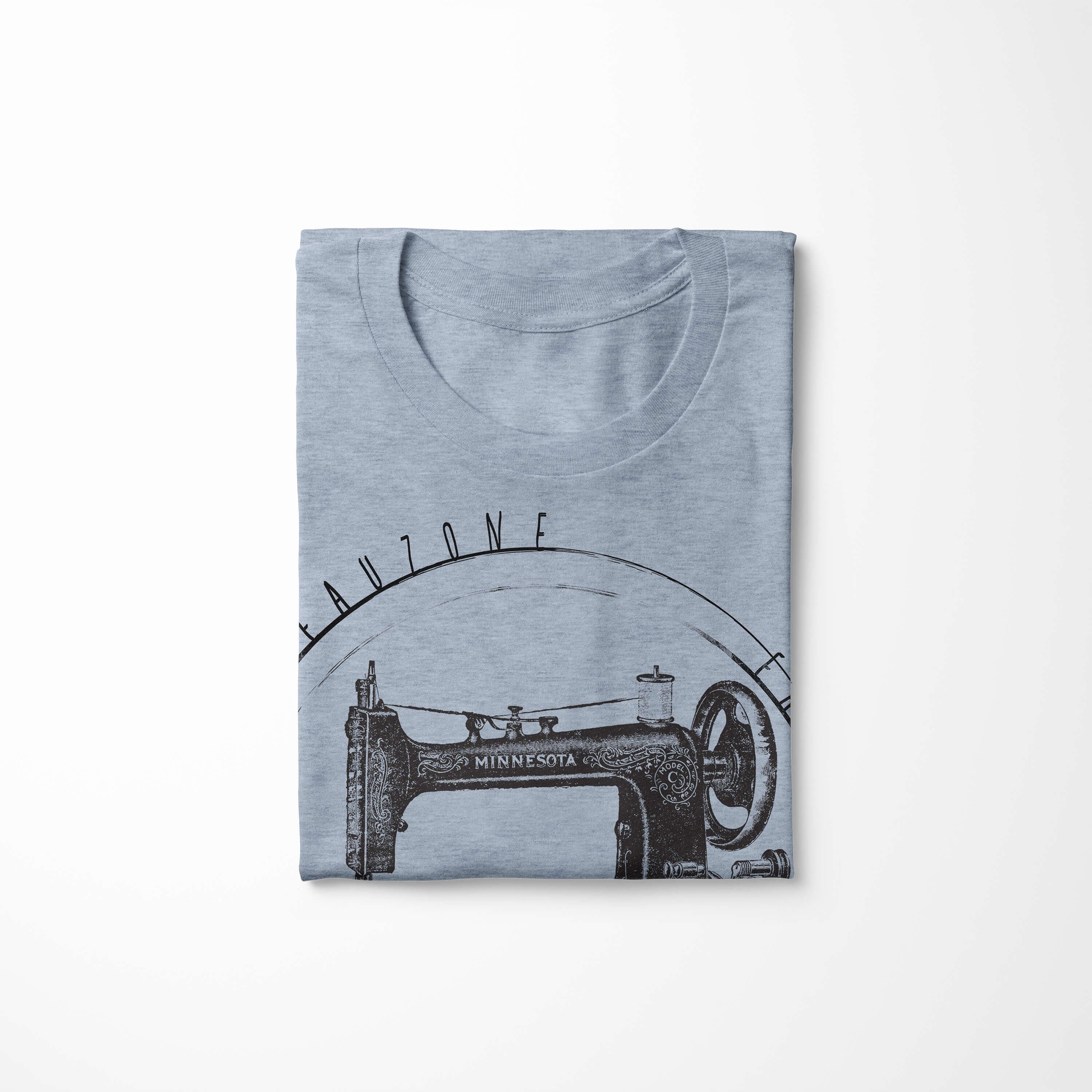 Denim Vintage Art Nähmaschine Stonewash Herren T-Shirt Sinus T-Shirt