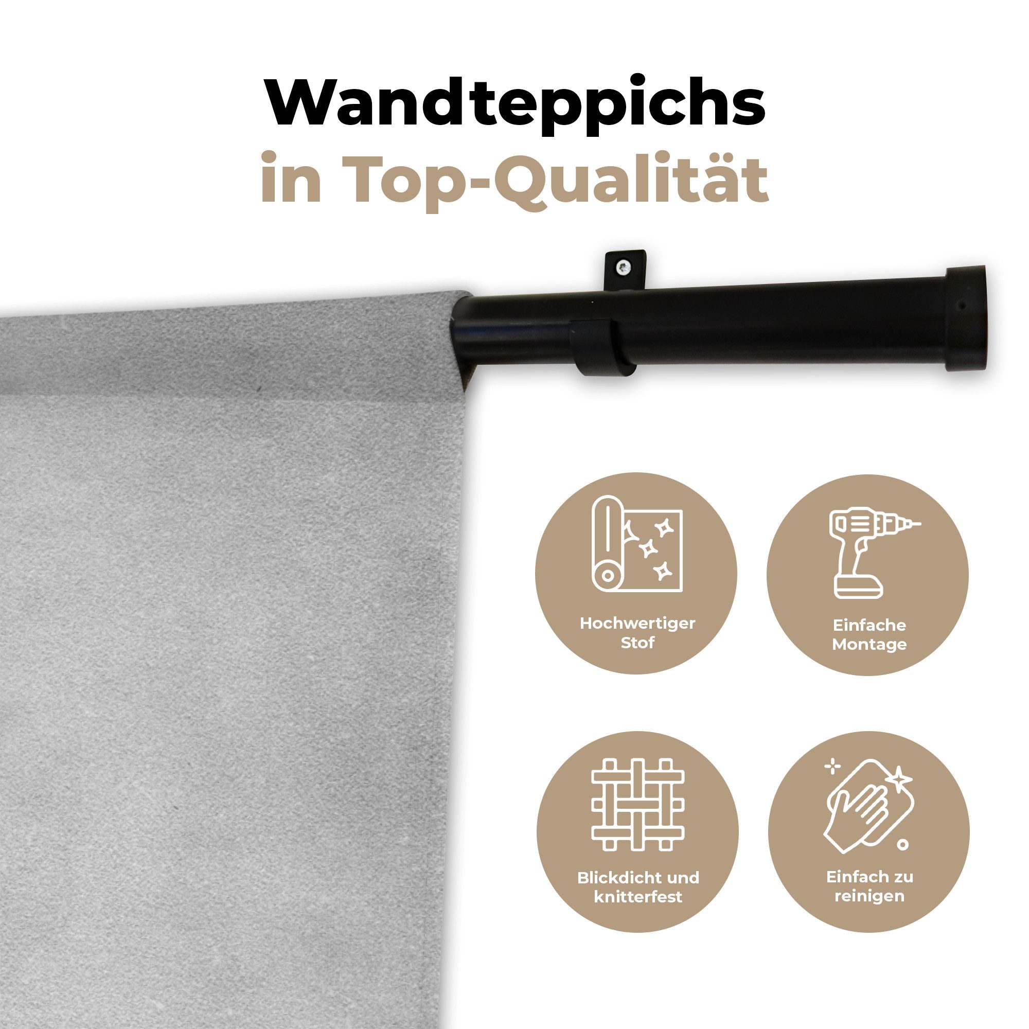 MuchoWow Wandteppich Leder - Strukturiert - Lederoptik - Grau, Rechteckig, Höhe: 3 mm, Wandtuch, Wanddekoobjekt, 120x80 cm