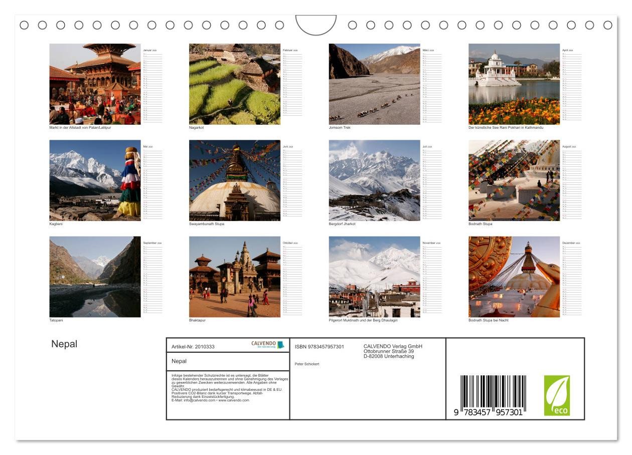 Thumbnail - CALVENDO Wandkalender Nepal (Wandkalender 2026 DIN A4 quer), CALVENDO Monatskalender
