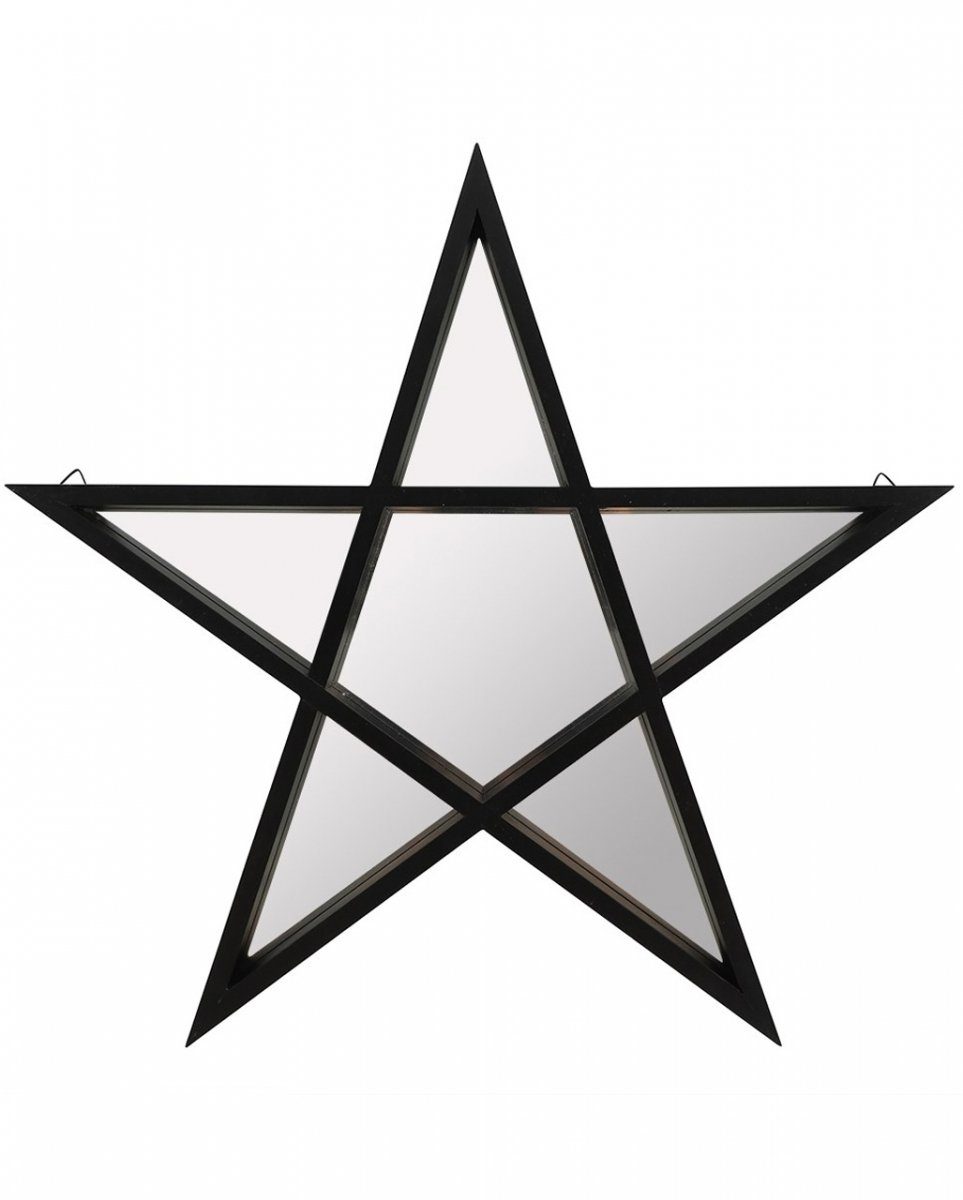 Horror-Shop Dekofigur Pentagramm Spiegel mit schwarzem Rahmen 40cm