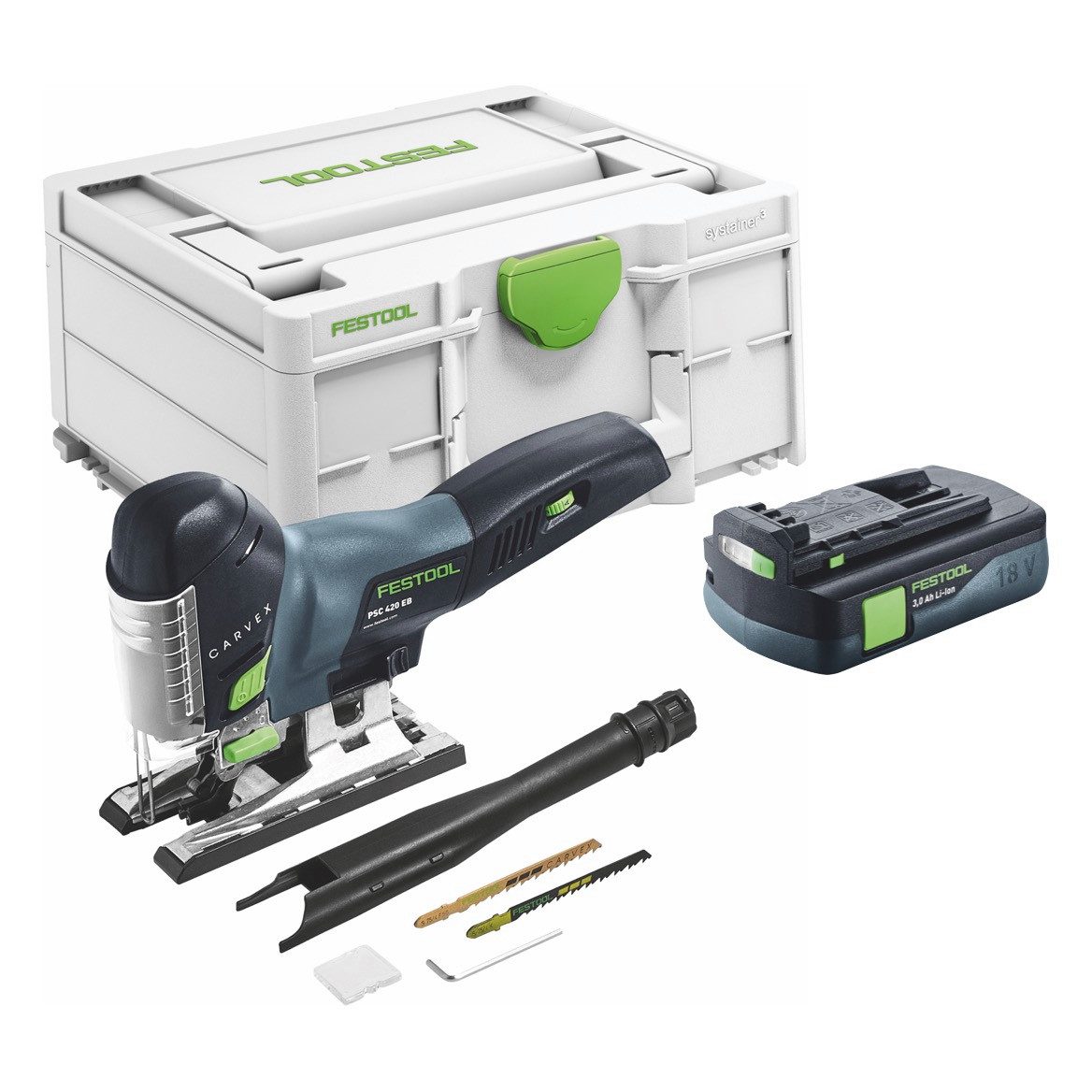 FESTOOL Akku-Stichsäge CARVEX PSC 420-Basic Akku Pendelstichsäge 18 V 120 mm Brushless + 1x