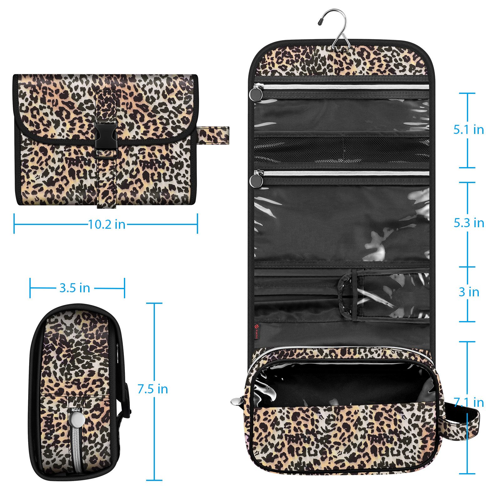 Fintie Kulturbeutel Tragbare Kulturtasche Kosmetiktasche Reisetasche, Große wasserdichte, Aufhängen Make-up Organizer Stauraum Tasche für Damen Mädchen