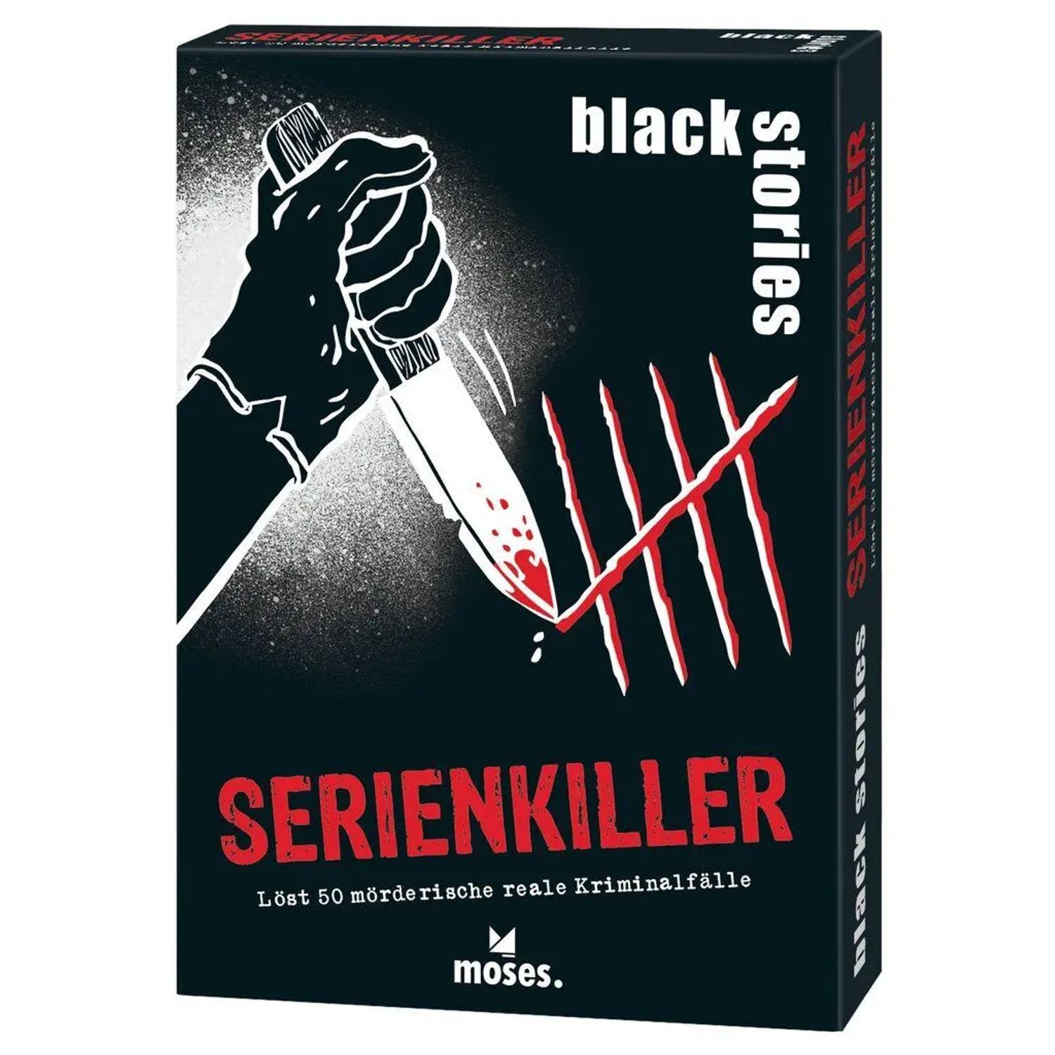 Moses. Verlag Spiel black stories Serienkiller