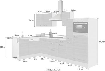 OPTIFIT Winkelküche Vigo, mit E-Geräten, Stellbreite 300 x 175 cm