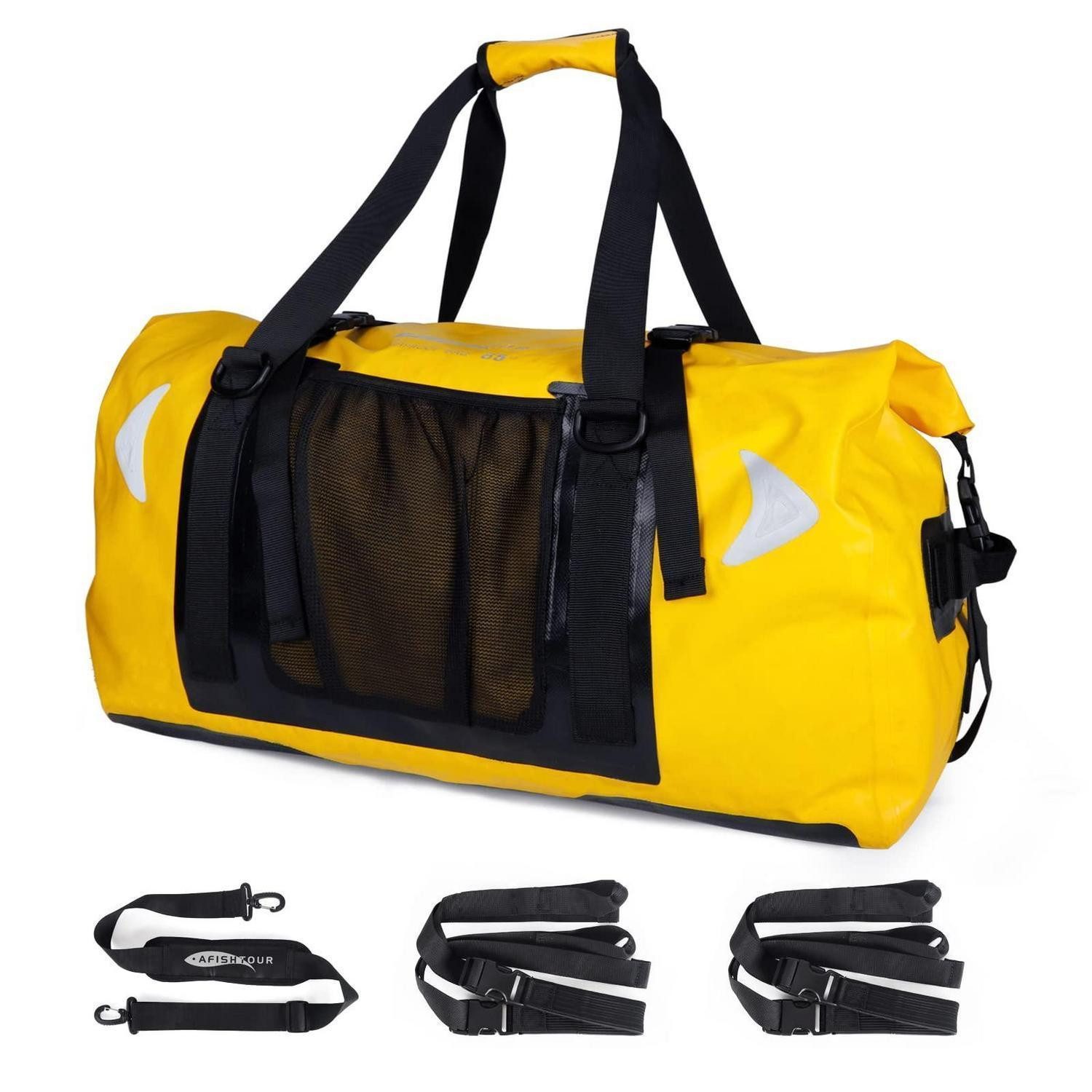 Drybag Duffelbag 65L wasserdicht Damen Herren Motorrad Reisetasche Gelb