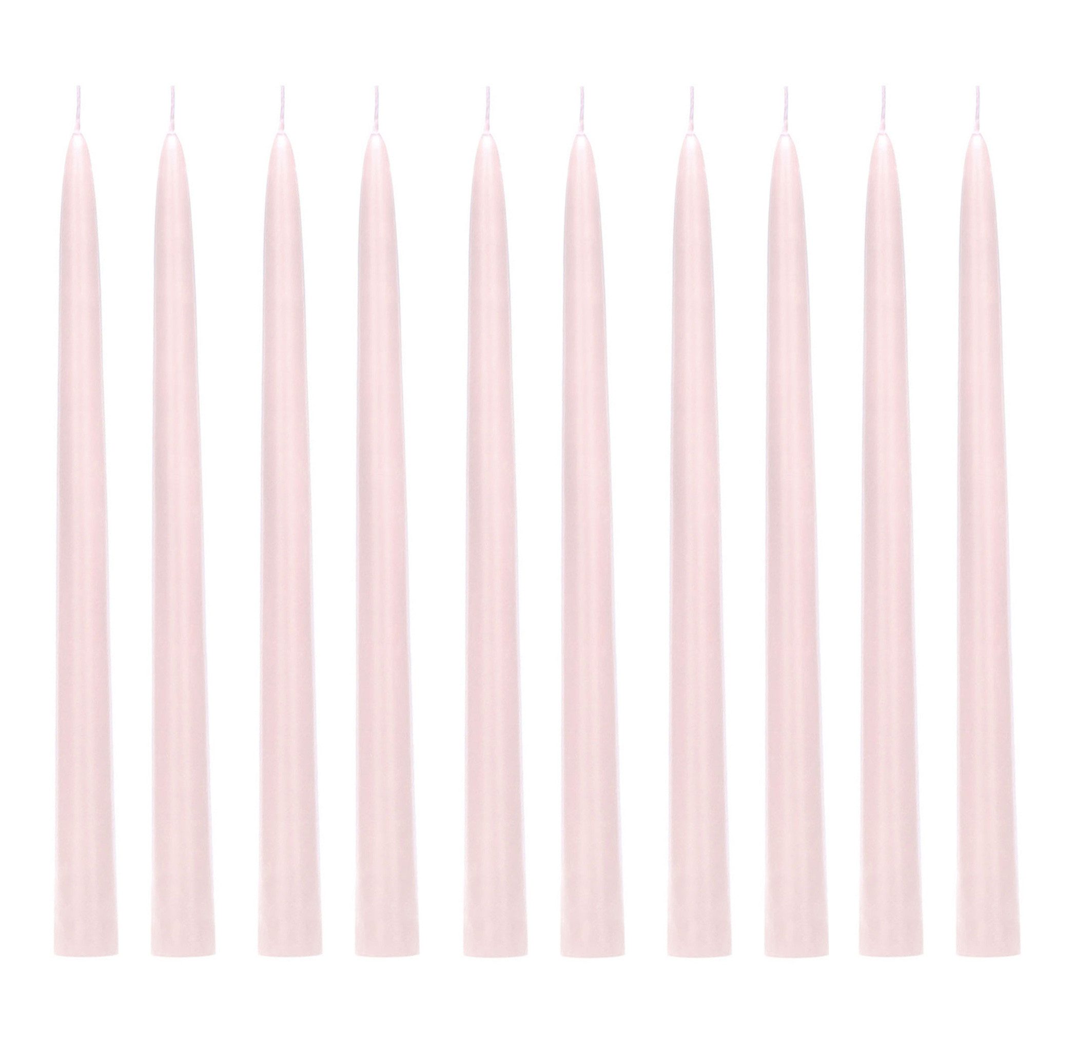 partydeco Spitzkerze, Spitzkerzen 24cm Wachs 10 Stück Altrosa matt günstig online kaufen