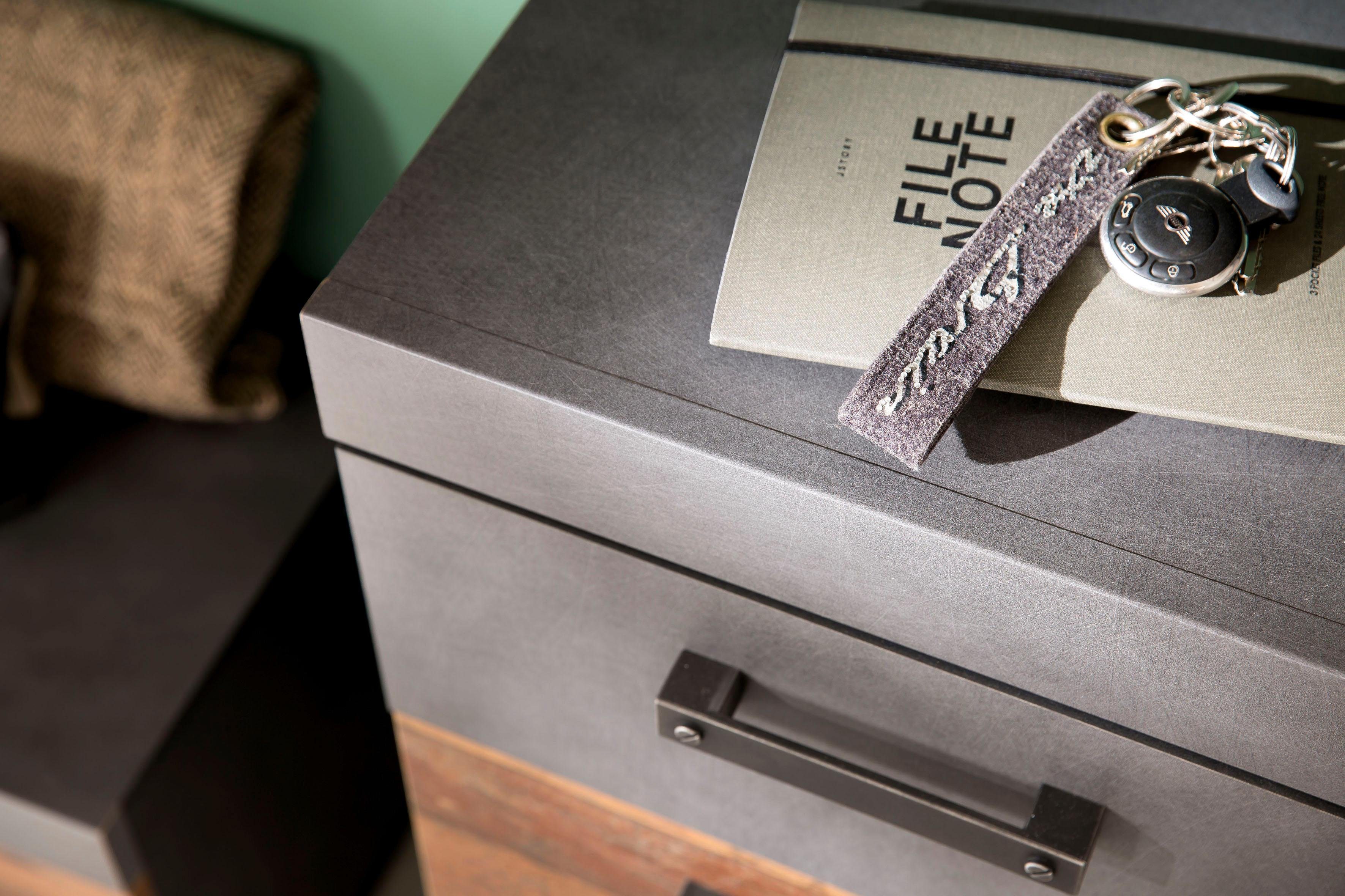 INOSIGN Garderoben-Set Ilana, (Set, 3-St), Garderobenmöbel im modernen Industrial Style mit antikfarbenen Griffen