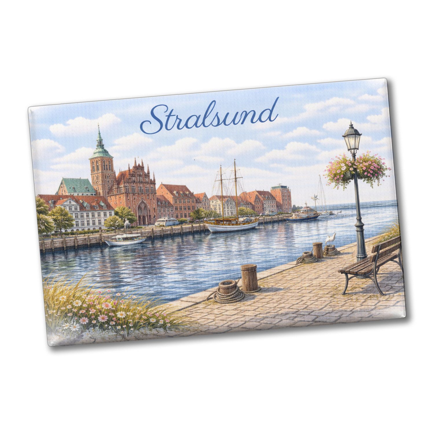 speecheese Magnet Stralsund Stadtansicht Kirche Souvenir Souvenir Magnet