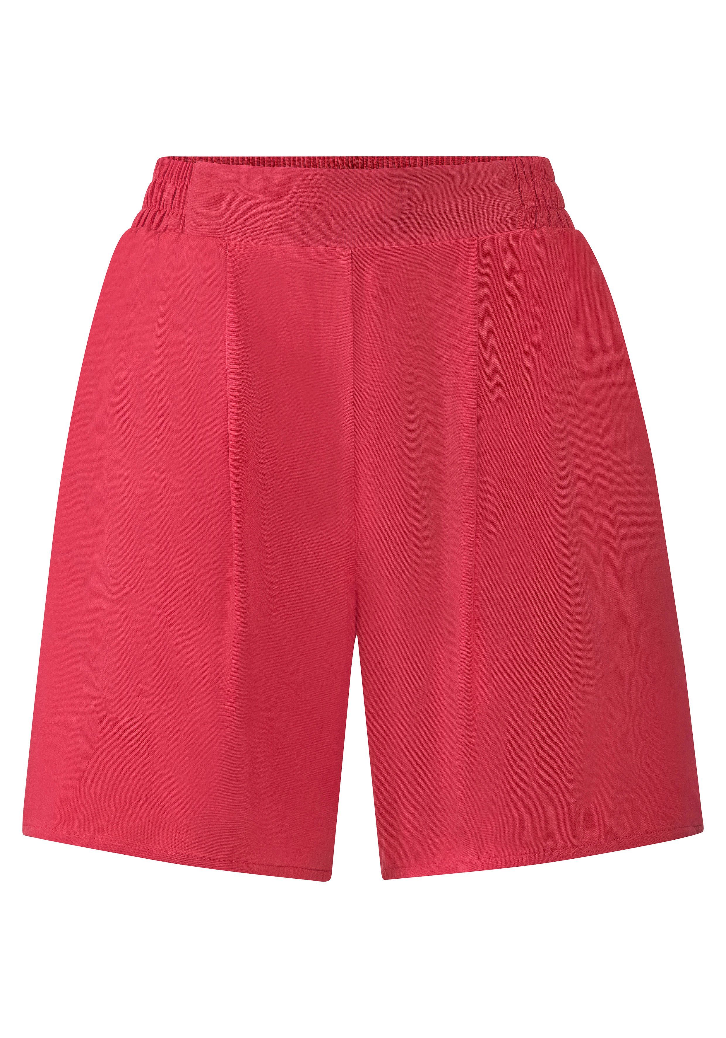 Leinenmix Shorts LASCANA (mit Paperbag-Stil im Bindegürtel) aus rot